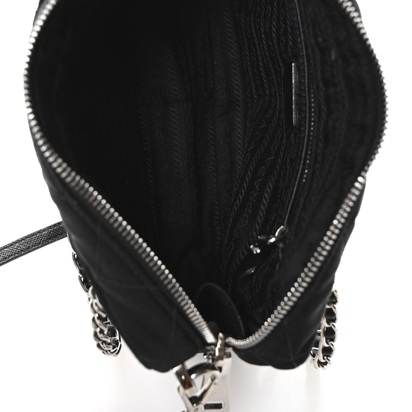 Prada Nylon Tessuto Impuntu Quilted Bandoliera Crossbody Bag Black