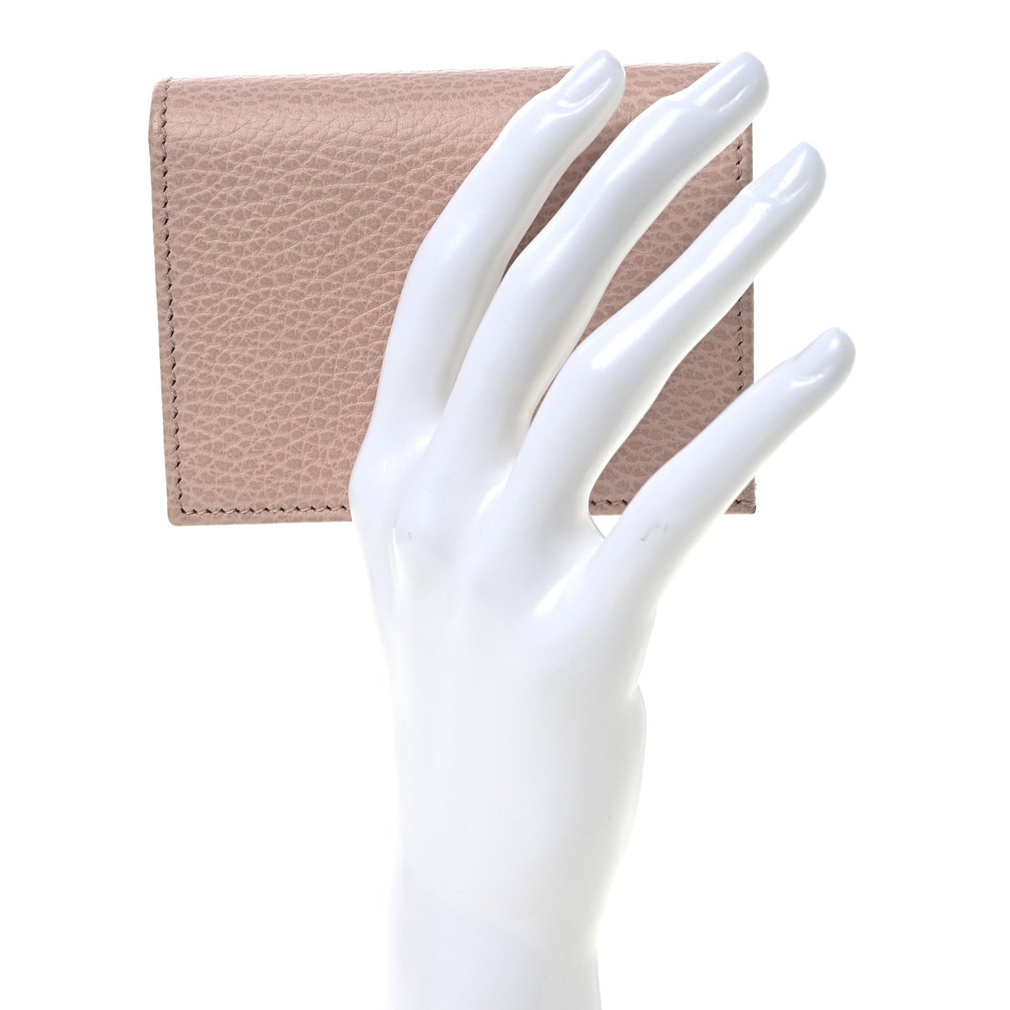 Gucci Dollar Calfskin GG Marmont Card Case Perfect Pink