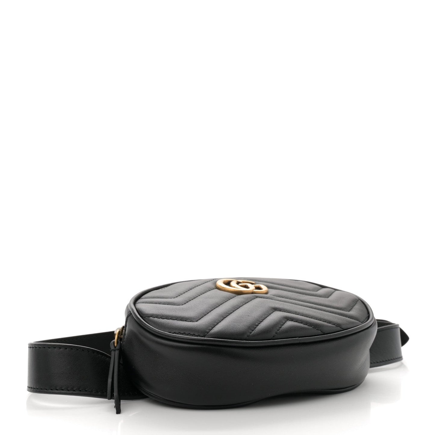 Gucci Calfskin Matelasse GG Marmont Belt Bag 75 30 Black