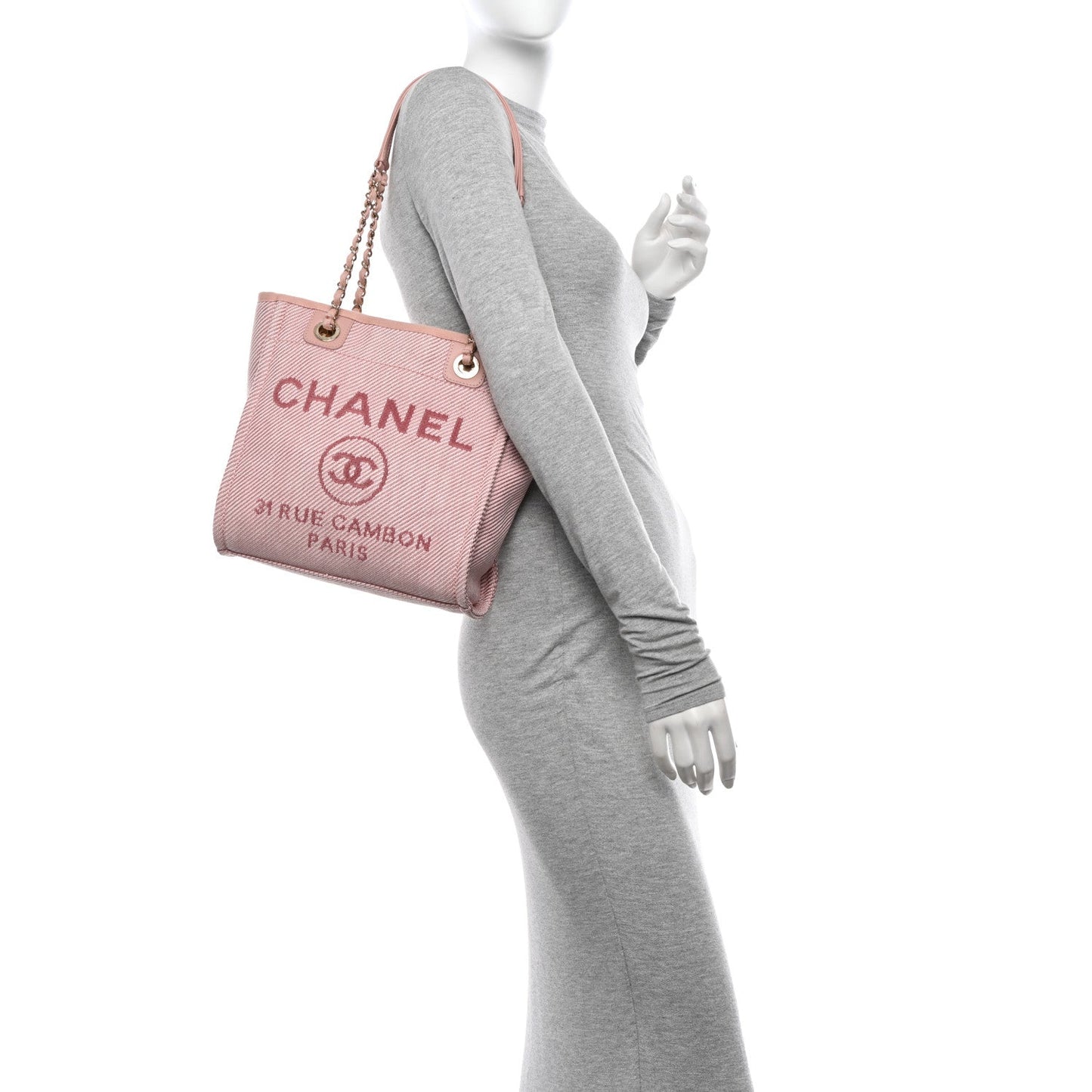 Chanel Mixed Fibers Calfskin Mini Deauville Tote Rose Pink