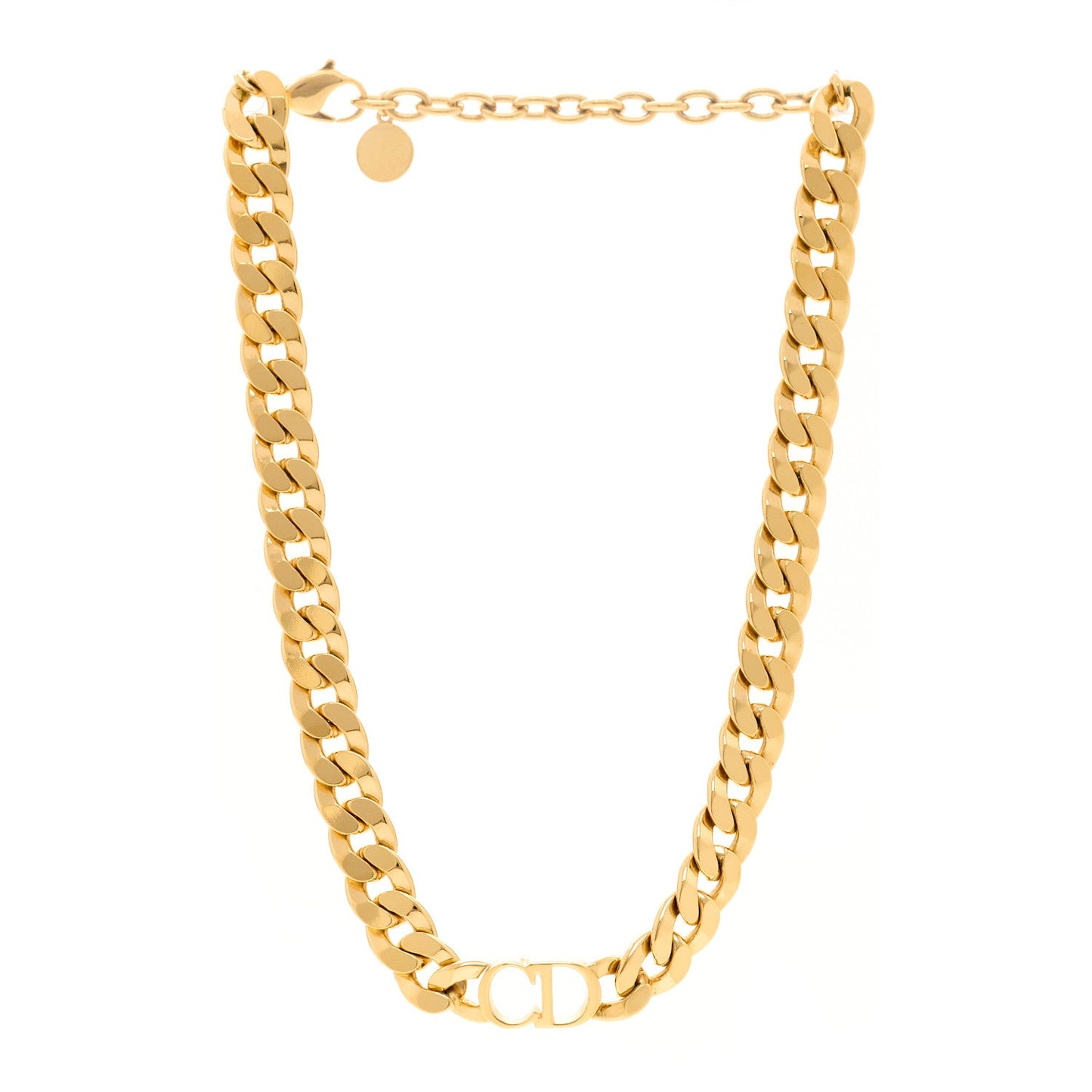 Christian Dior Metal Danseuse Etoile Chain Choker Necklace Gold