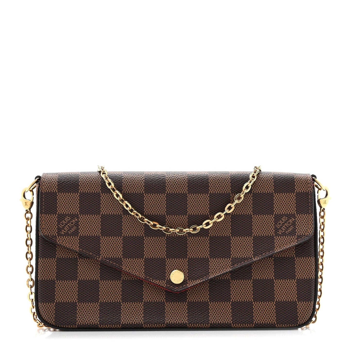 Louis Vuitton Damier Ebene Pochette Felicie Chain Wallet