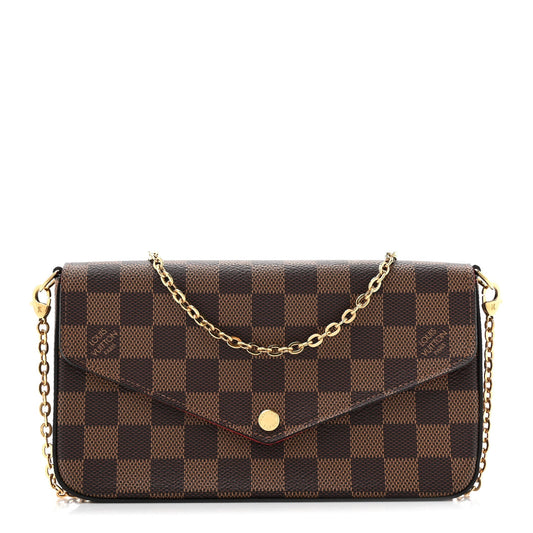 Louis Vuitton Damier Ebene Pochette Felicie Chain Wallet