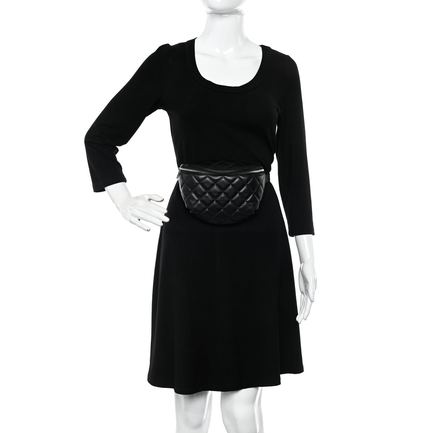 Chanel Calfskin Quilted Waist Belt Bag Black