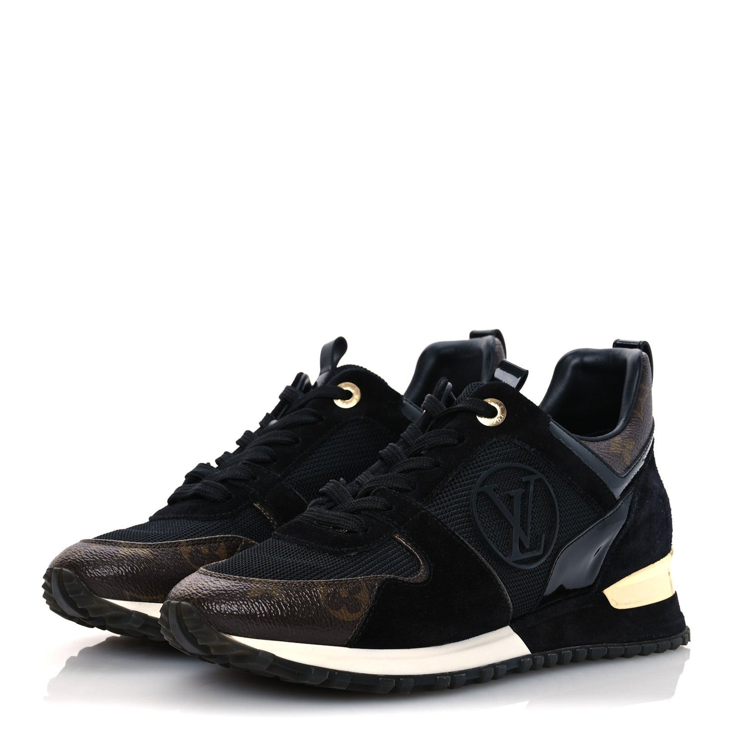 Louis Vuitton Suede Monogram Run Away Sneakers 36.5 Black