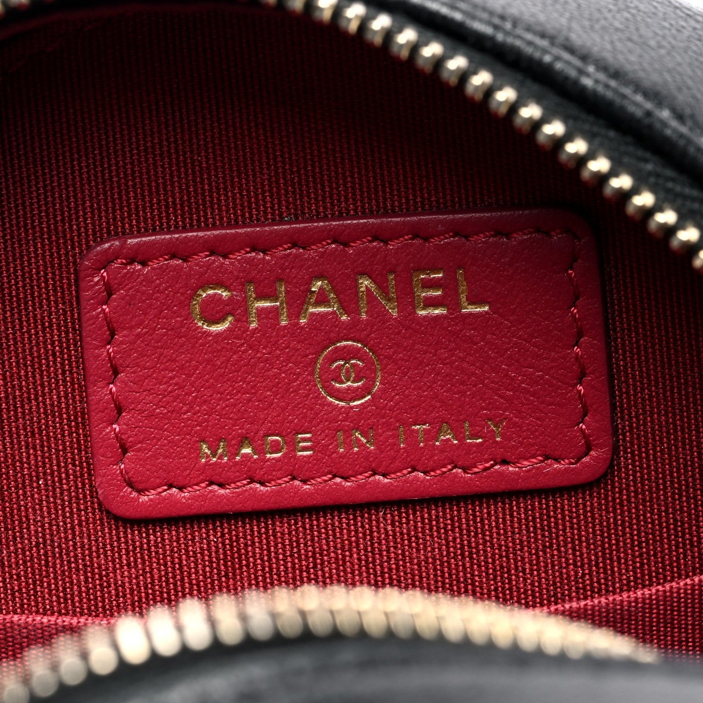 Chanel Lambskin Quilted 19 Round Clutch With Chain Black