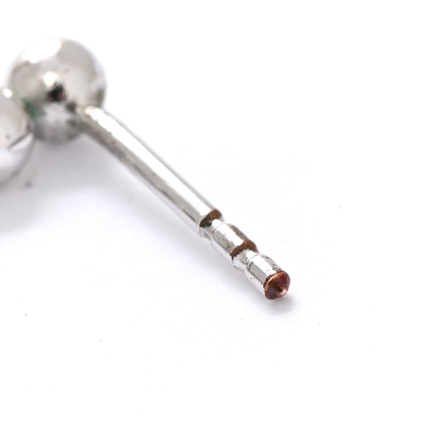 Christian Dior Metal Bead Drop Earrings Silver