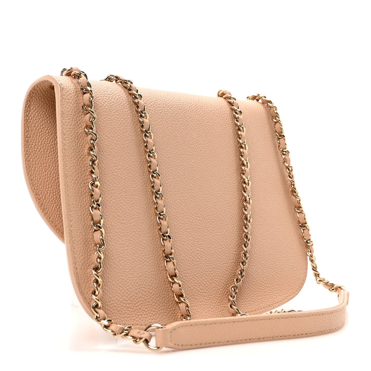 Chanel Caviar Mini Chain Flap Bag Beige