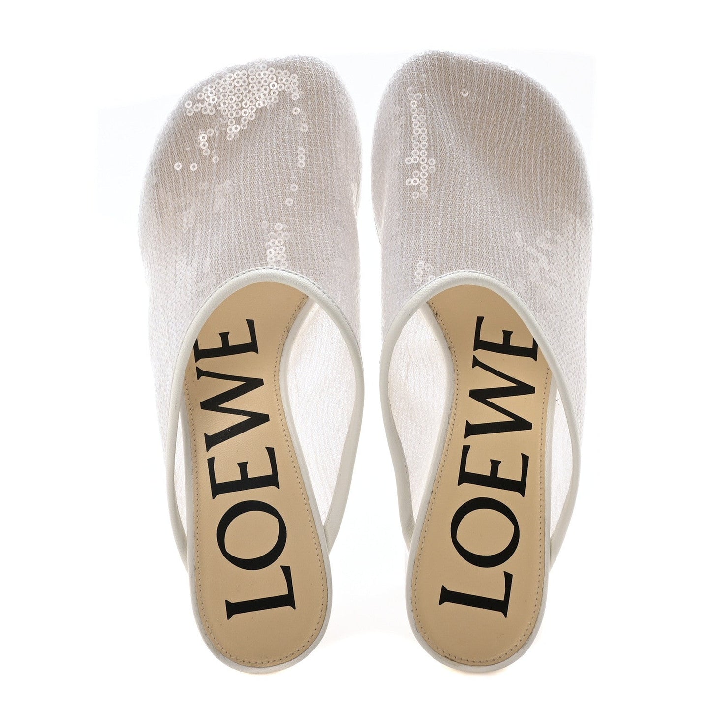 Loewe Sequin Toy Mule Pumps 35 Transparent White