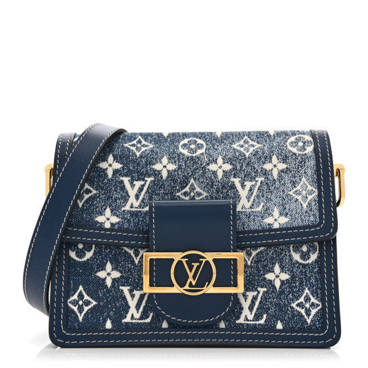 Louis Vuitton Denim Monogram Jacquard Dauphine Mini Bleu