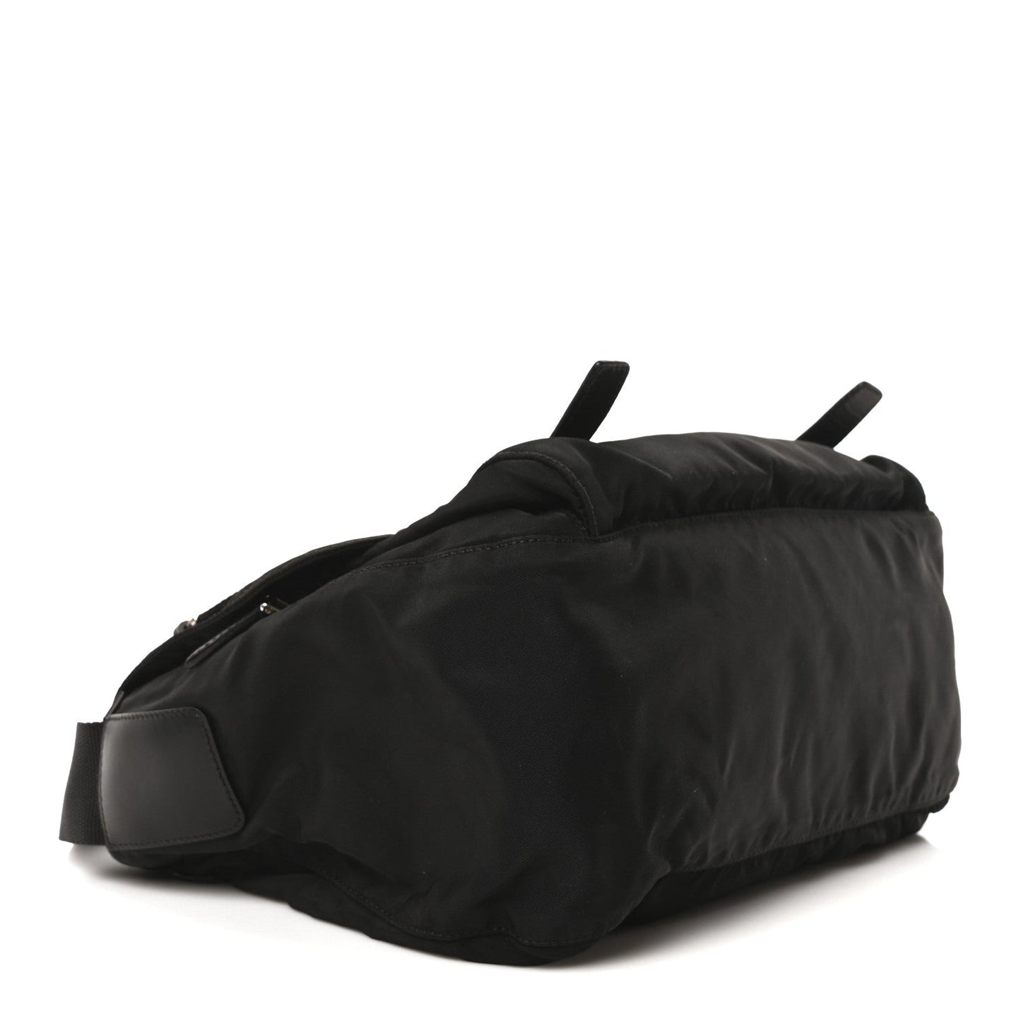 Prada Tessuto Nylon Saffiano Vela Messenger Bag Black