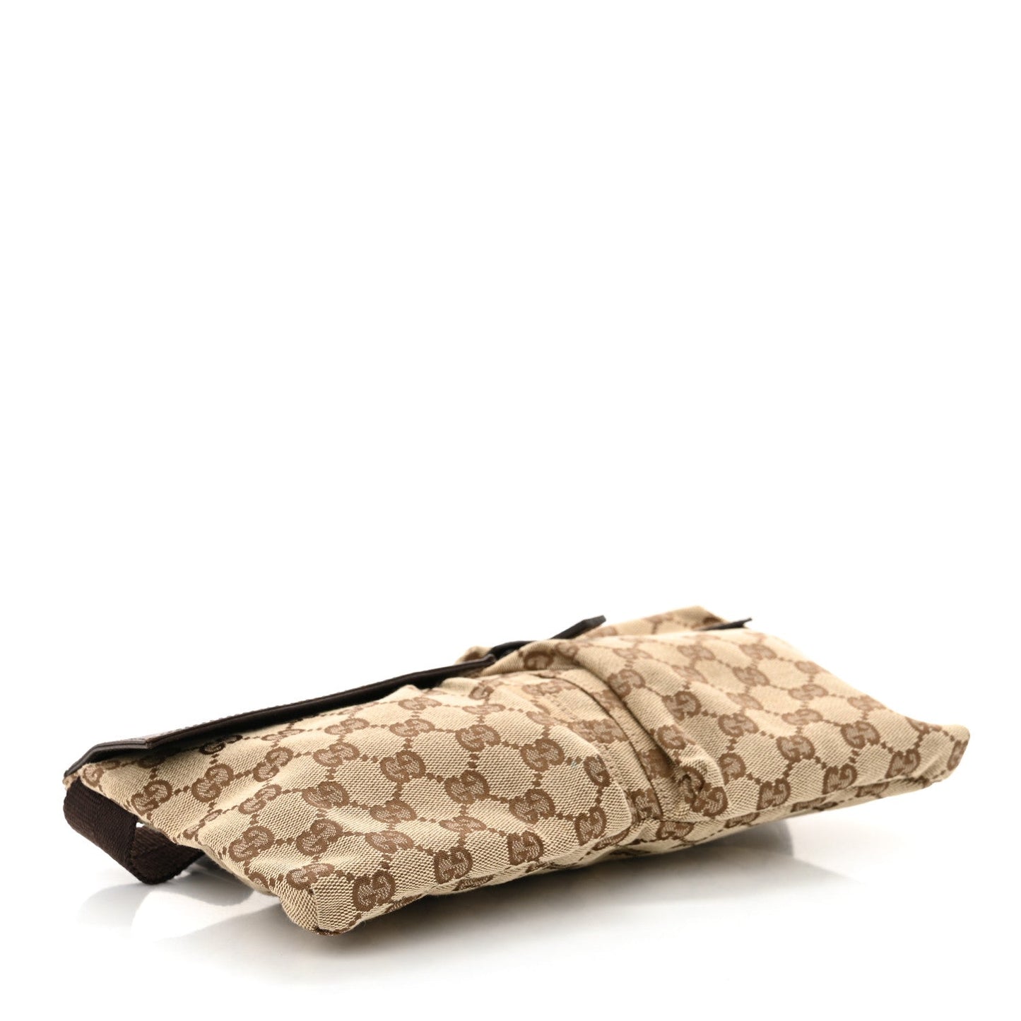Gucci GG Monogram Double Pocket Belt Bag Dark Brown
