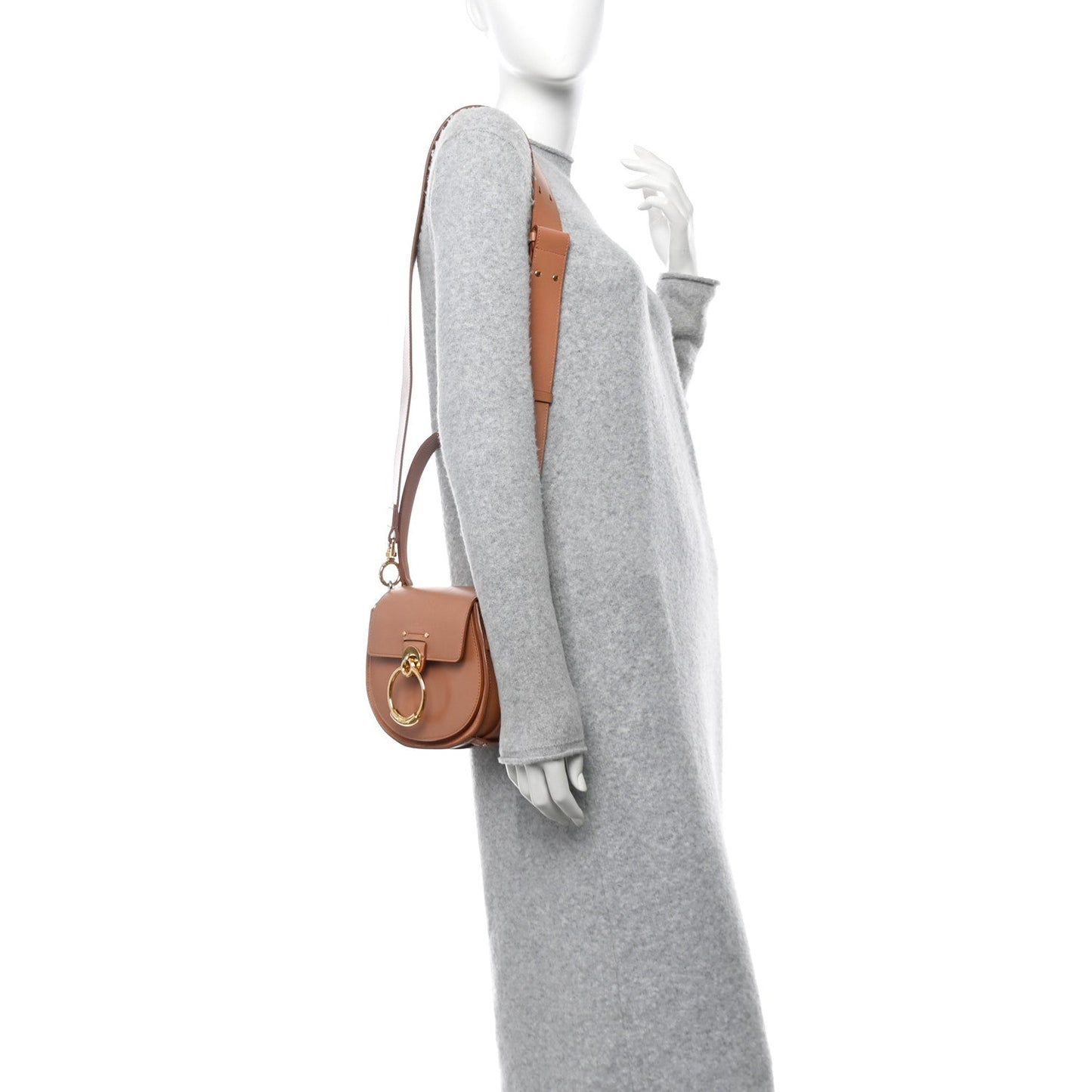 Chloe Calfskin Small Tess Bag Muted Brown