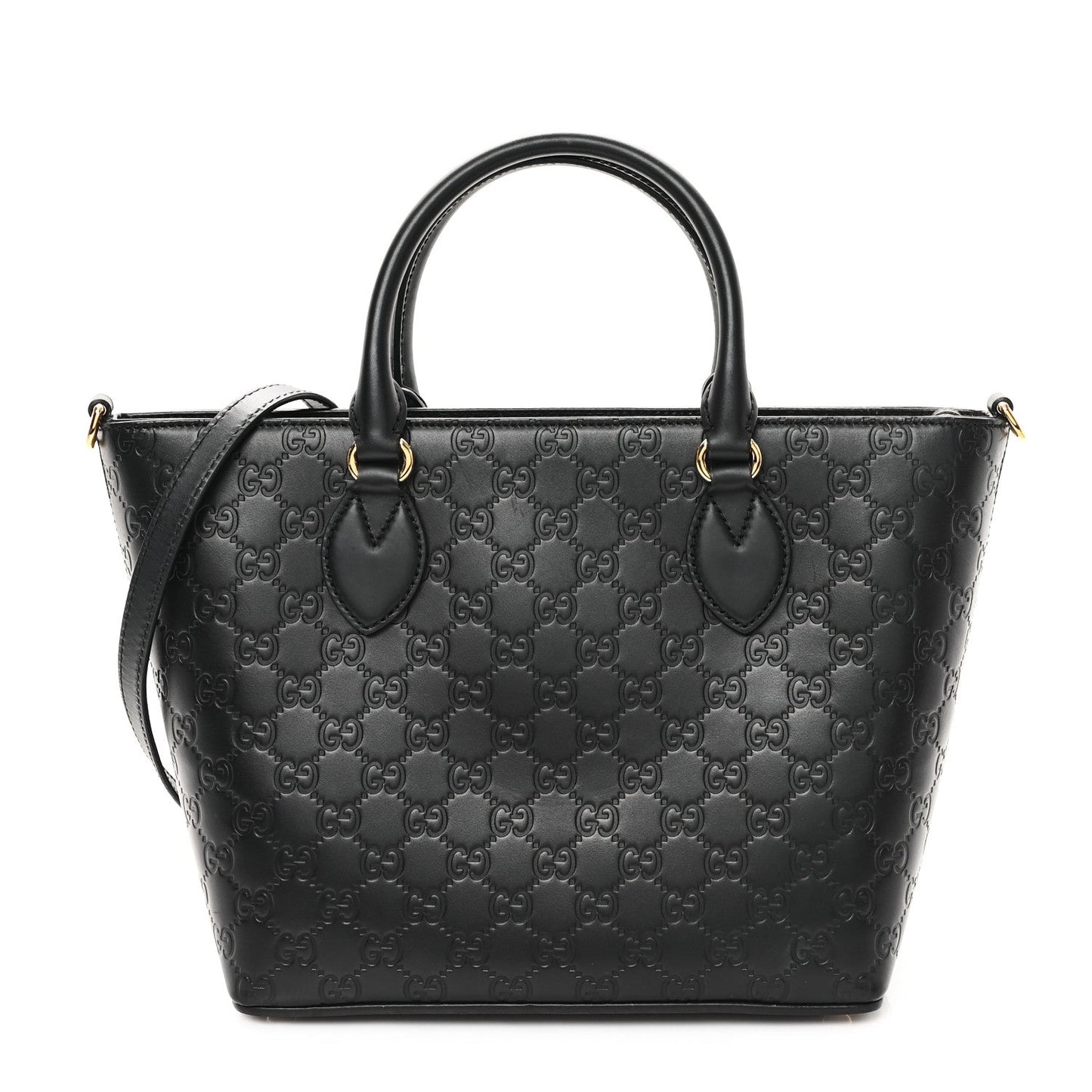 Gucci ssima Small Zippered Bucket Tote Black