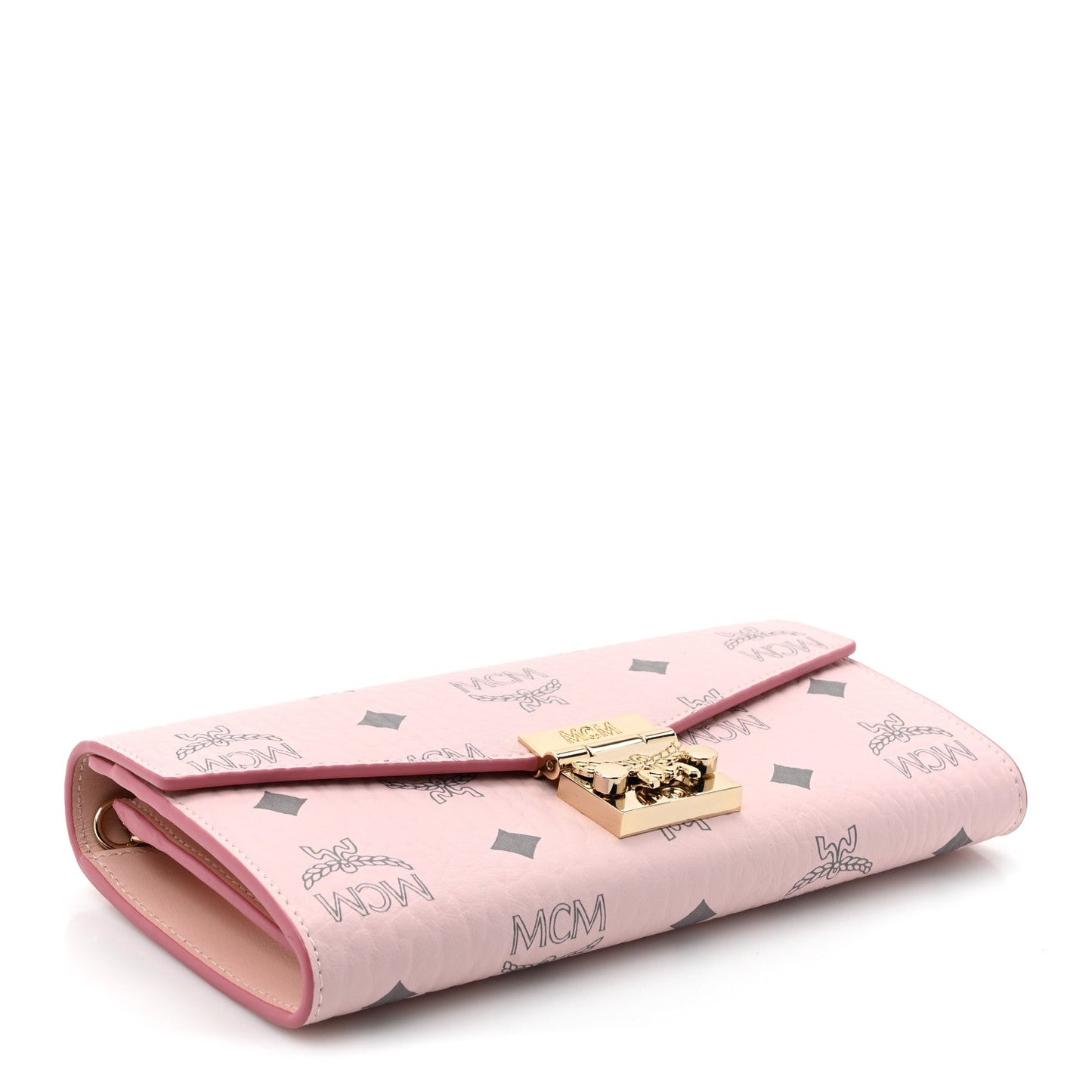 MCM Visetos Large Patricia Wallet On Chain Soft Pink