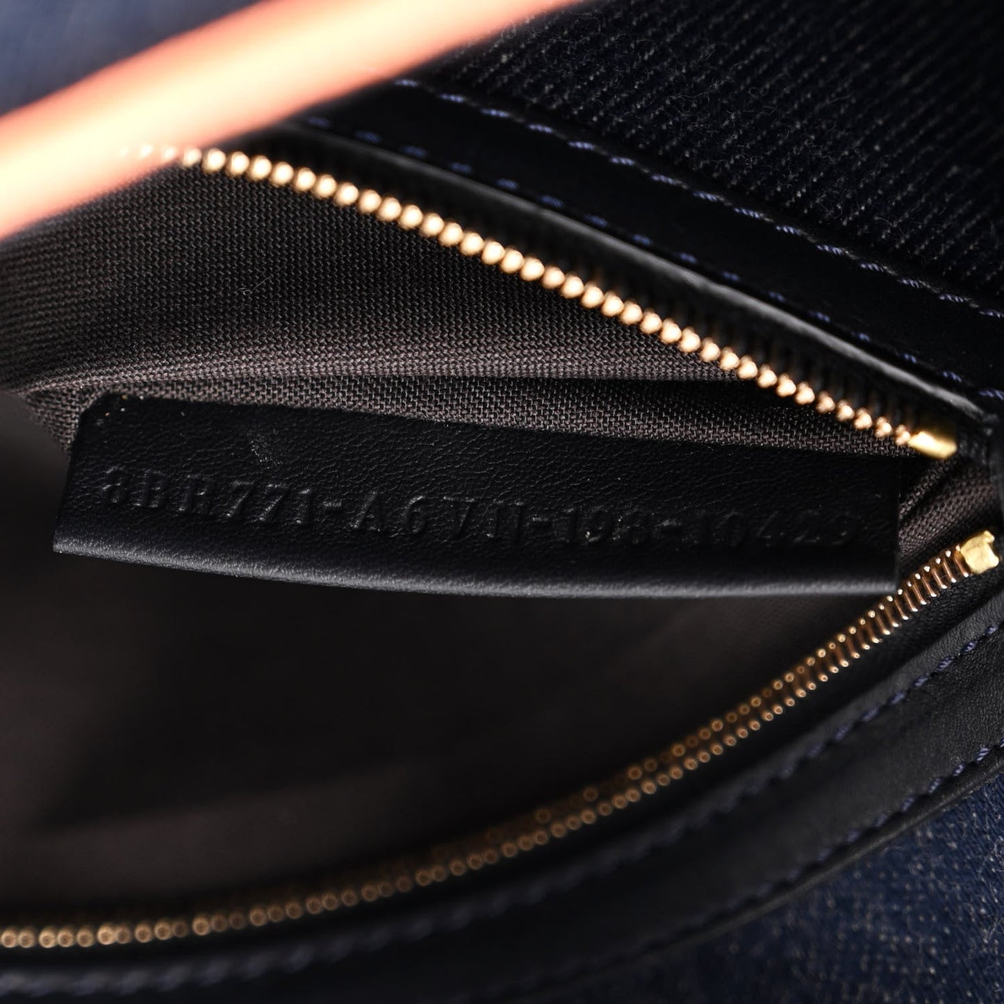 Fendi Denim Large Baguette Blue Arancio Fluo