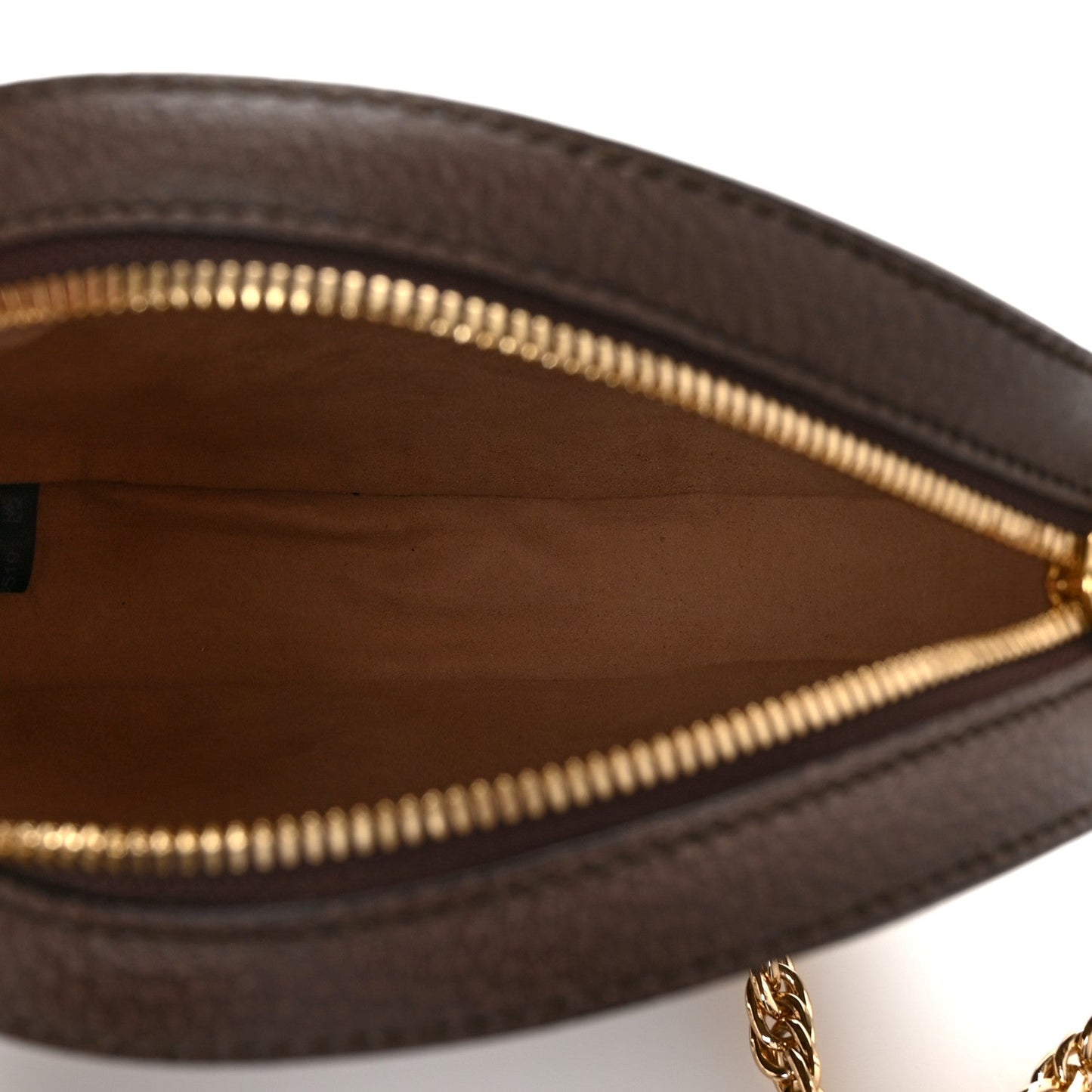Gucci GG Supreme Monogram Web Mini Ophidia Round Shoulder Bag Brown