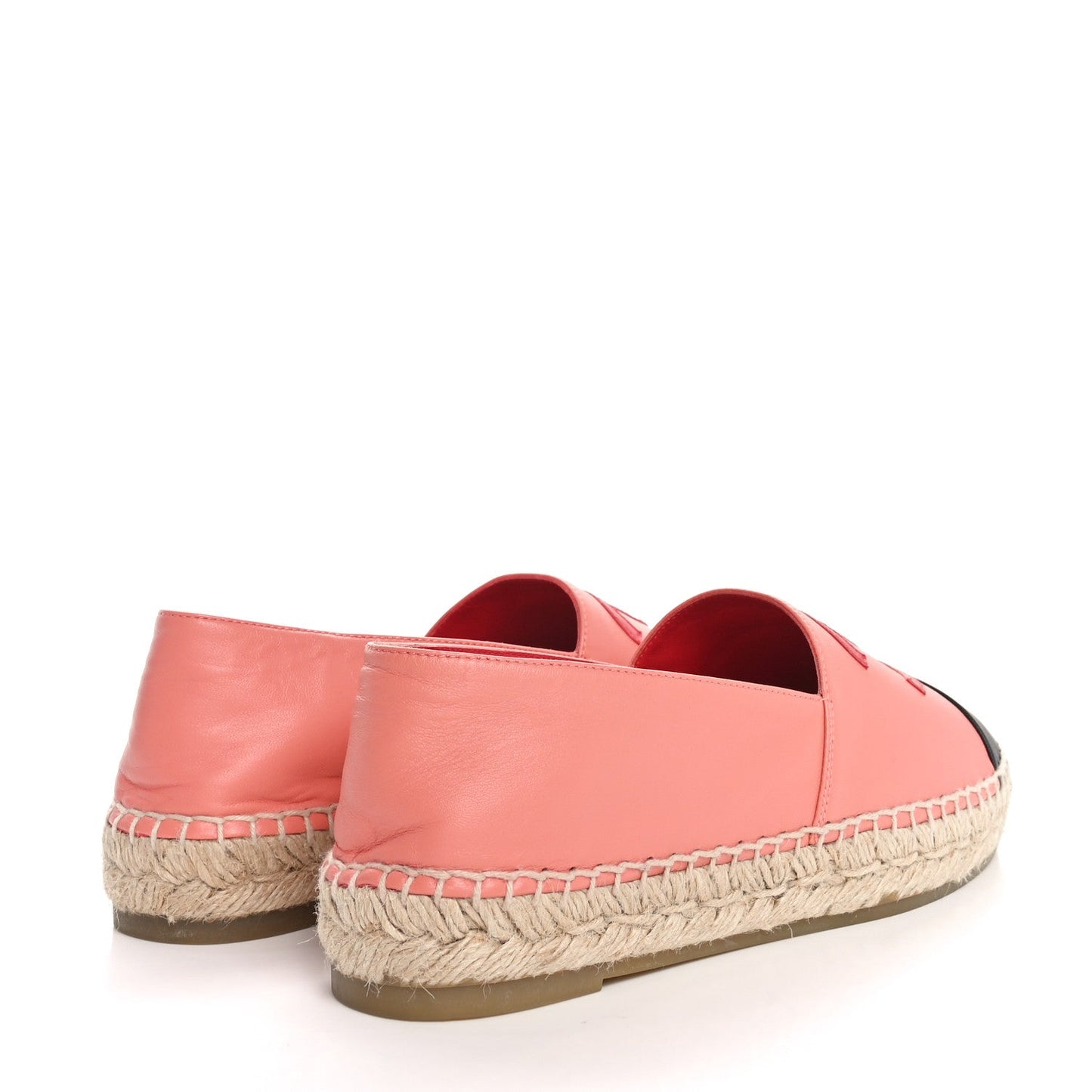 Chanel Lambskin CC Espadrilles 39 Pink Red Black