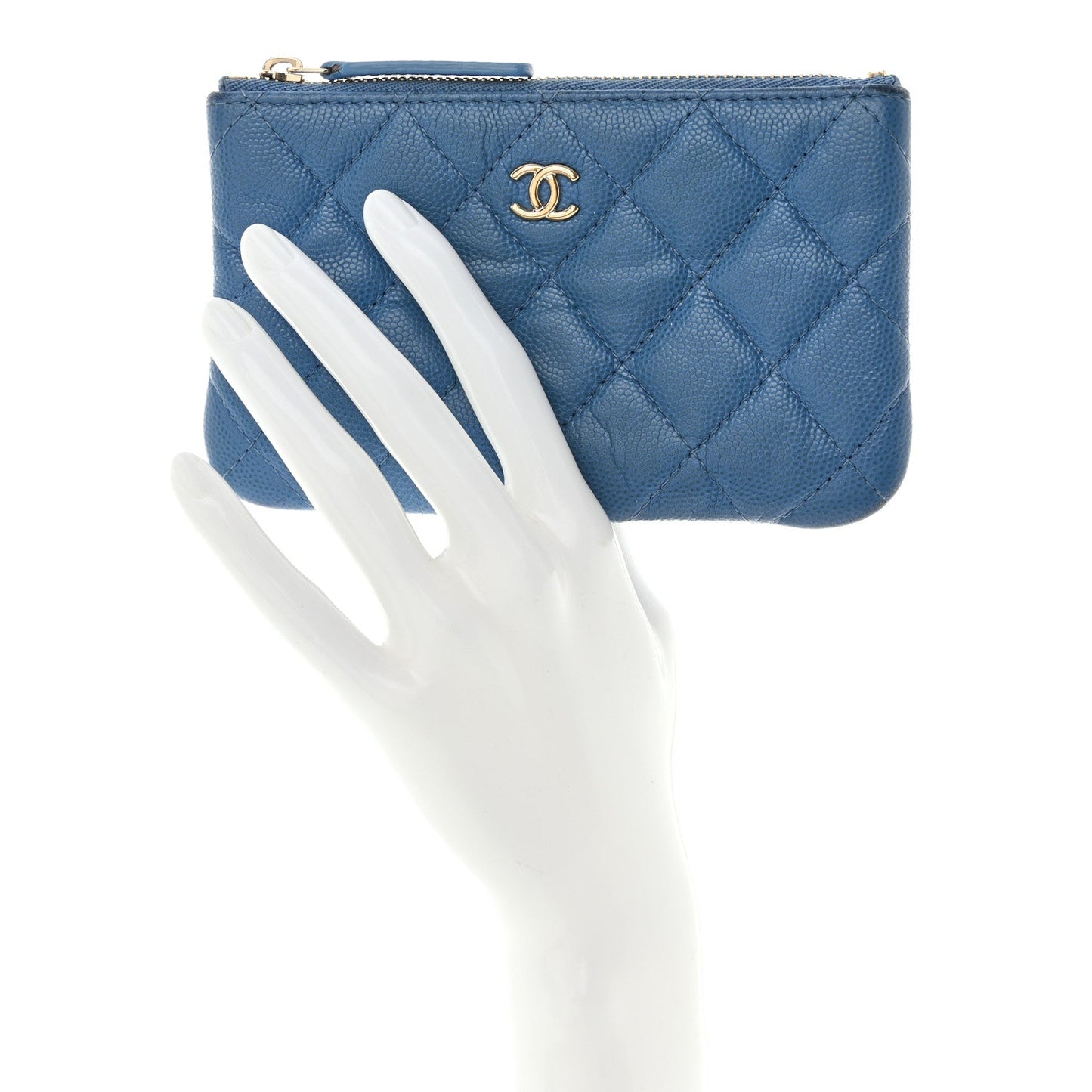 Chanel Caviar Quilted Small Pouch Blue