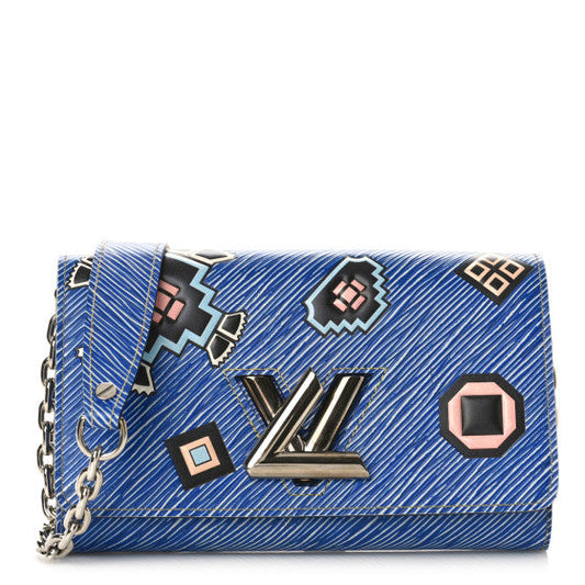 Louis Vuitton Epi Azteque Twist Chain Wallet Denim Light