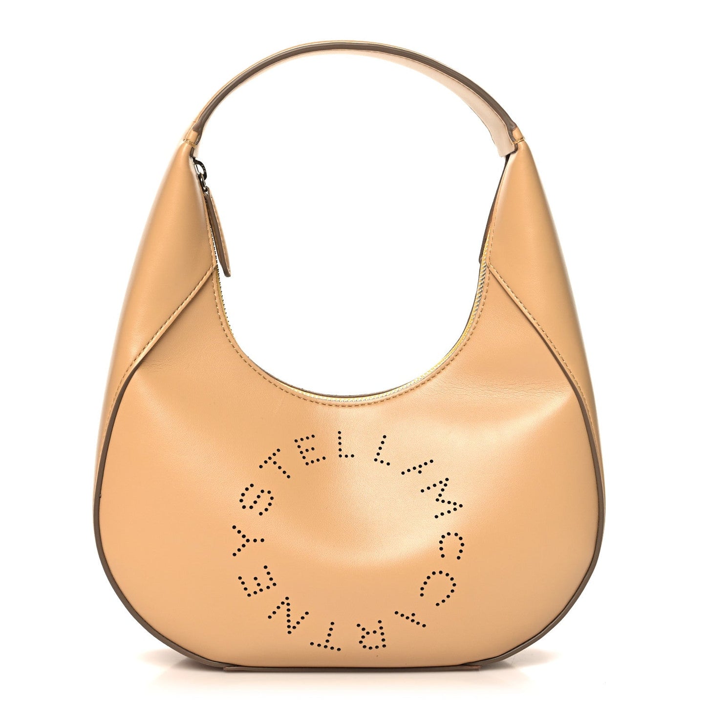 Stella McCartney Eco Alter Nappa Perforated Logo Small Hobo Cornflake