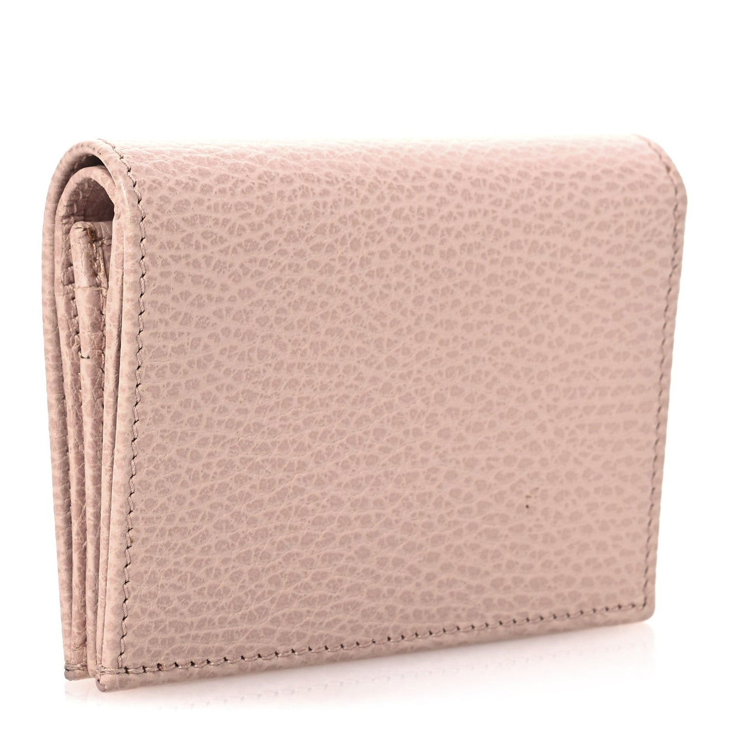 Gucci Dollar Calfskin GG Marmont Card Case Perfect Pink