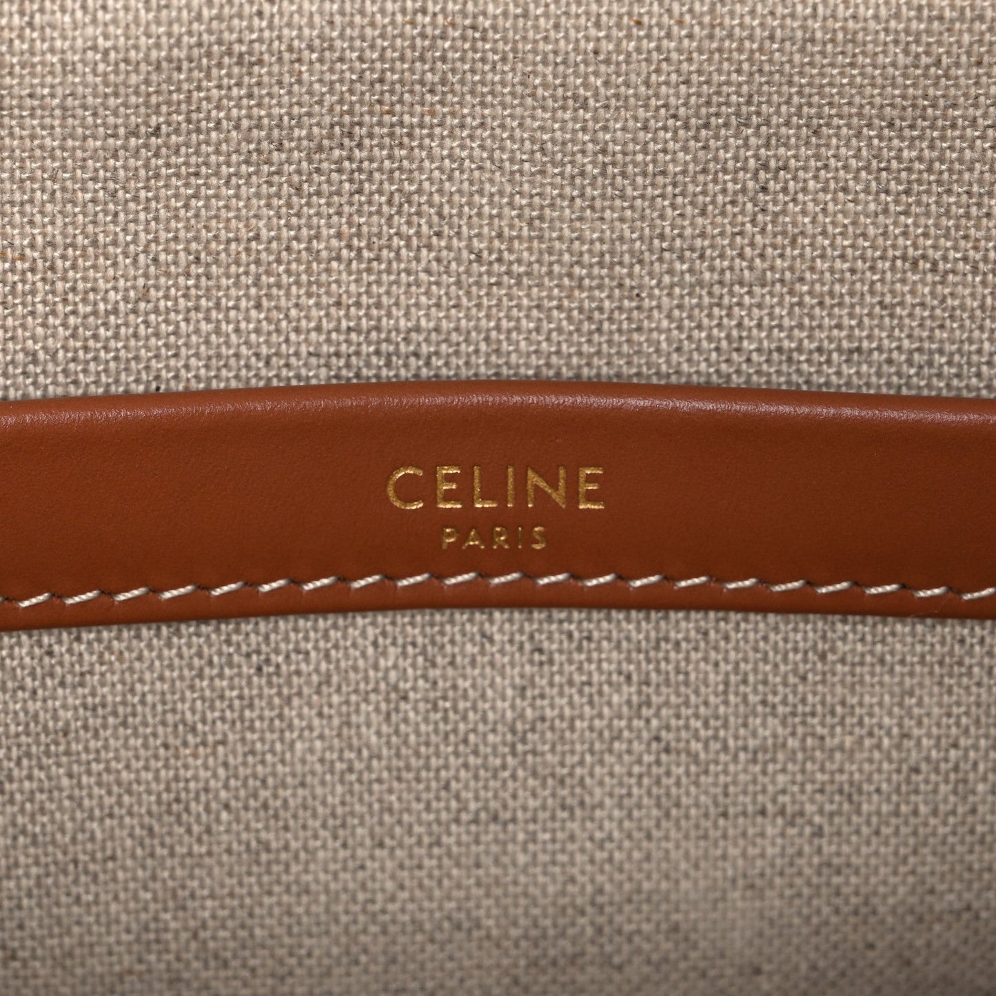 Celine Canvas Calfskin All Over Print Small Cabas Thais Natural Tan