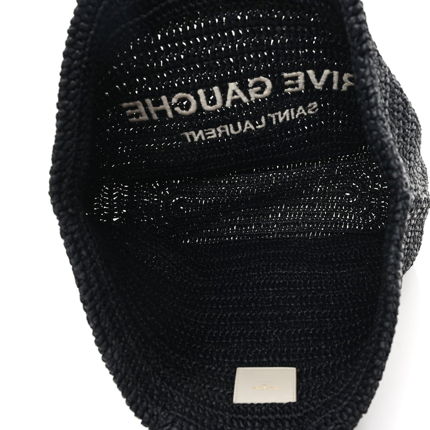 Saint Laurent Raffia Rive Gauche Tote Black