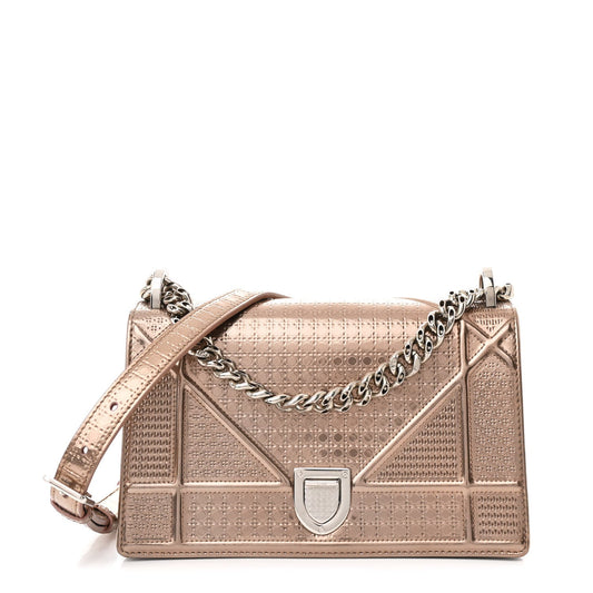 Christian Dior Patent Micro-Cannage Small Diorama Flap Bag Hyper Pink