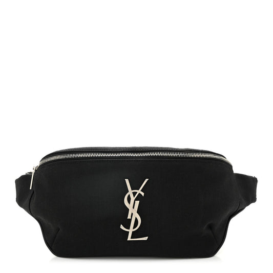 Saint Laurent Canvas Monogram Belt Bag Black