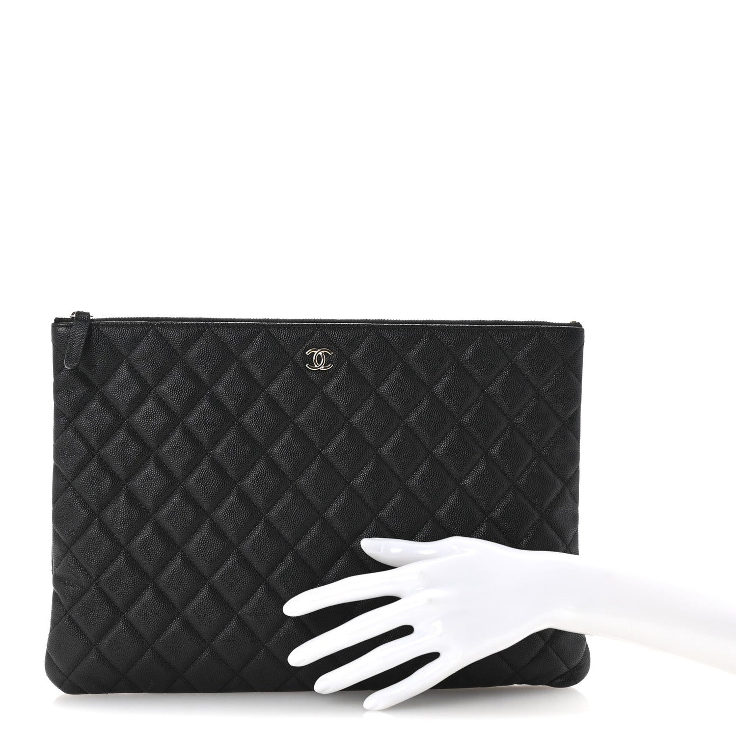 Chanel Caviar Quilted Large Cosmetic Case Black
