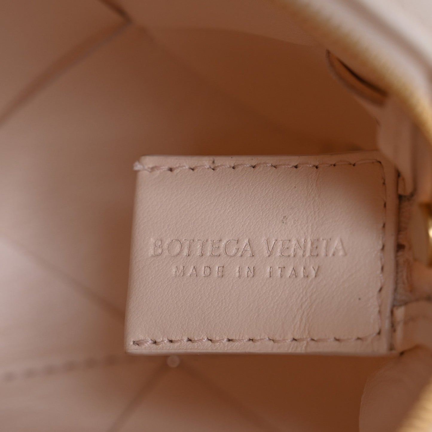 Bottega Veneta Lambskin Maxi Intrecciato Mini Cassette Camera Bag Macaroon