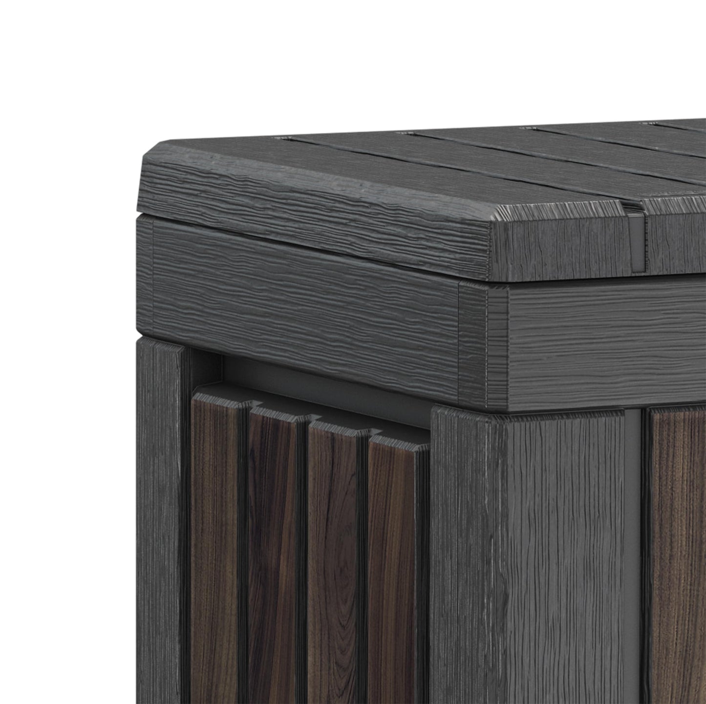 Keter Signature 190L Kentwood Outdoor Garden Storage Box - Rosewood | Compact, Weather‑Resistant Storage with Lockable Lid & Multi‑Functional Design