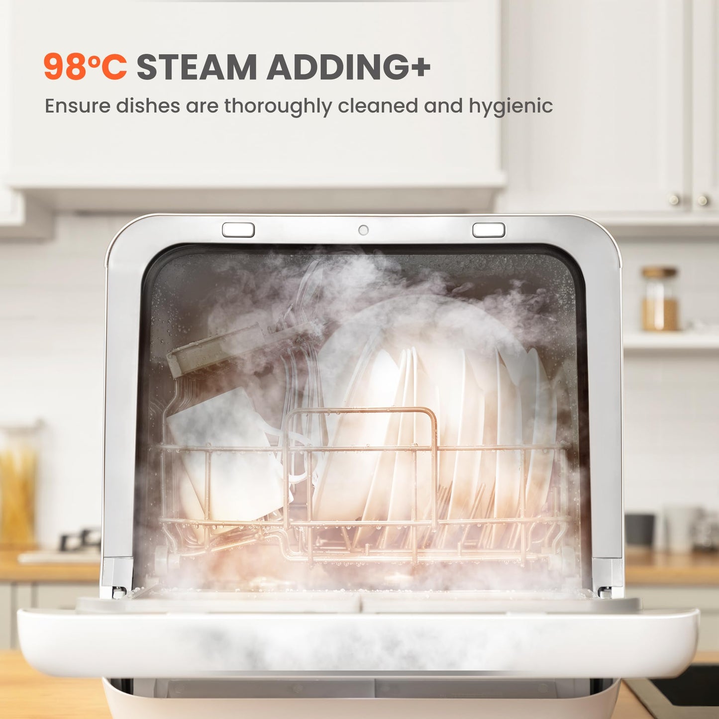 COMFEE‘ Table Top Dishwasher, Mini Countertop Dishwasher with 6+3 Programs, Steam Wash, Baby Care & Fruit Wash, No plumbing, Delay Start, 72H Storage, Perfect for Singles or Couples