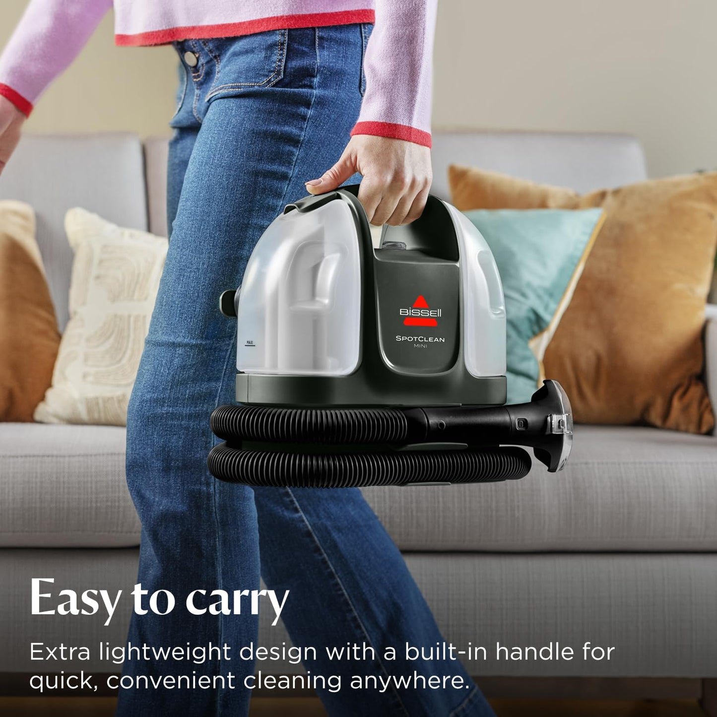 BISSELL SpotClean Mini Corded Carpet Cleaner, Portable Spot Washer, Perfect for Quick Cleanups, Compact & Lightweight Machine, On the Go Stain Remover for Cars, Boats, Sofa, Rugs & More, 4149E