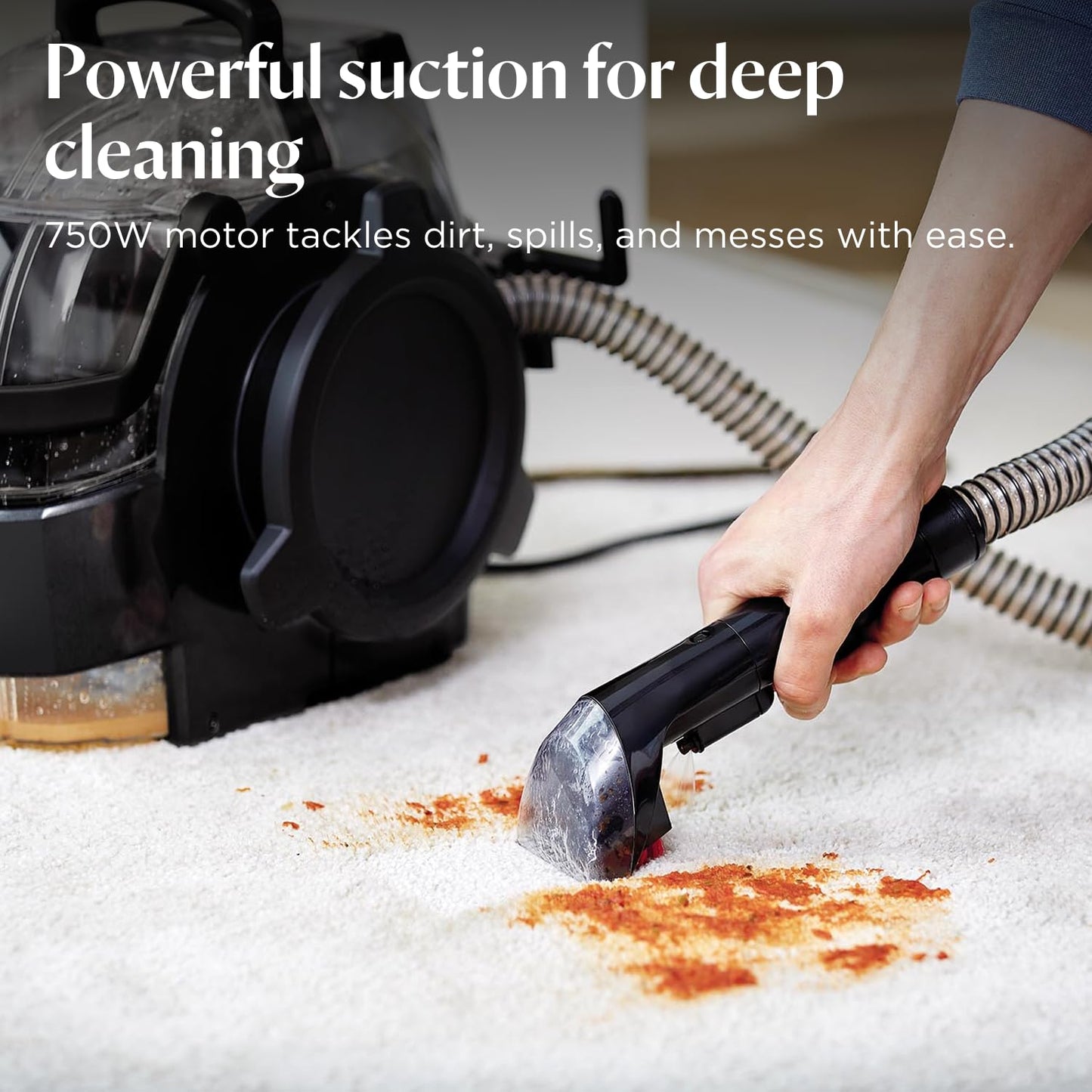 BISSELL SpotClean Pro, Carpet Cleaner, Portable Spot Cleaner 750W, Upholstery Cleaner to Remove Spills & Pet Messes, Carpet Stain Remover for Carpets, Upholstery, Car & Sofa Cleaner, 2.8L, 1558E