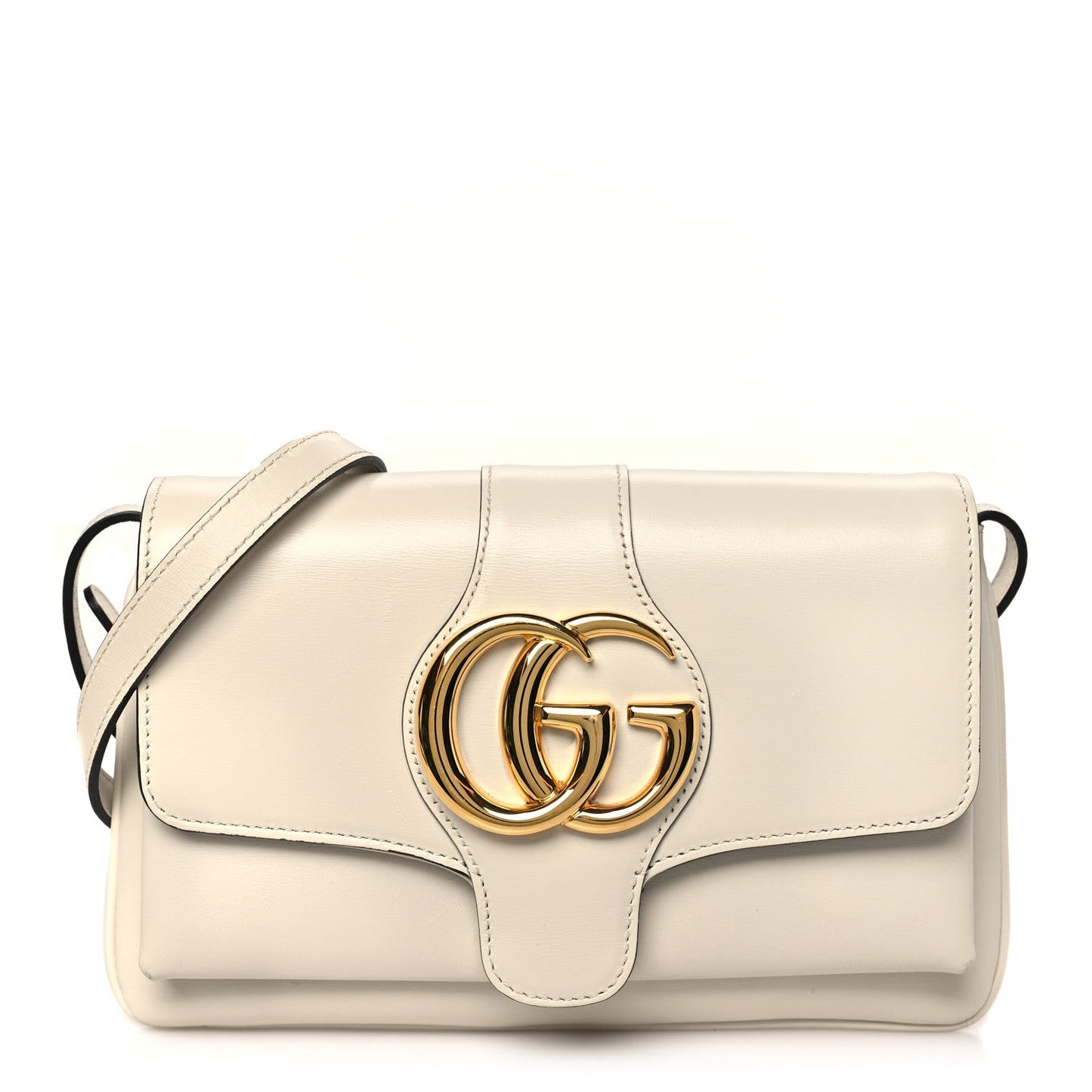 Gucci Calfskin Small Arli Flap Shoulder Bag Mystic White