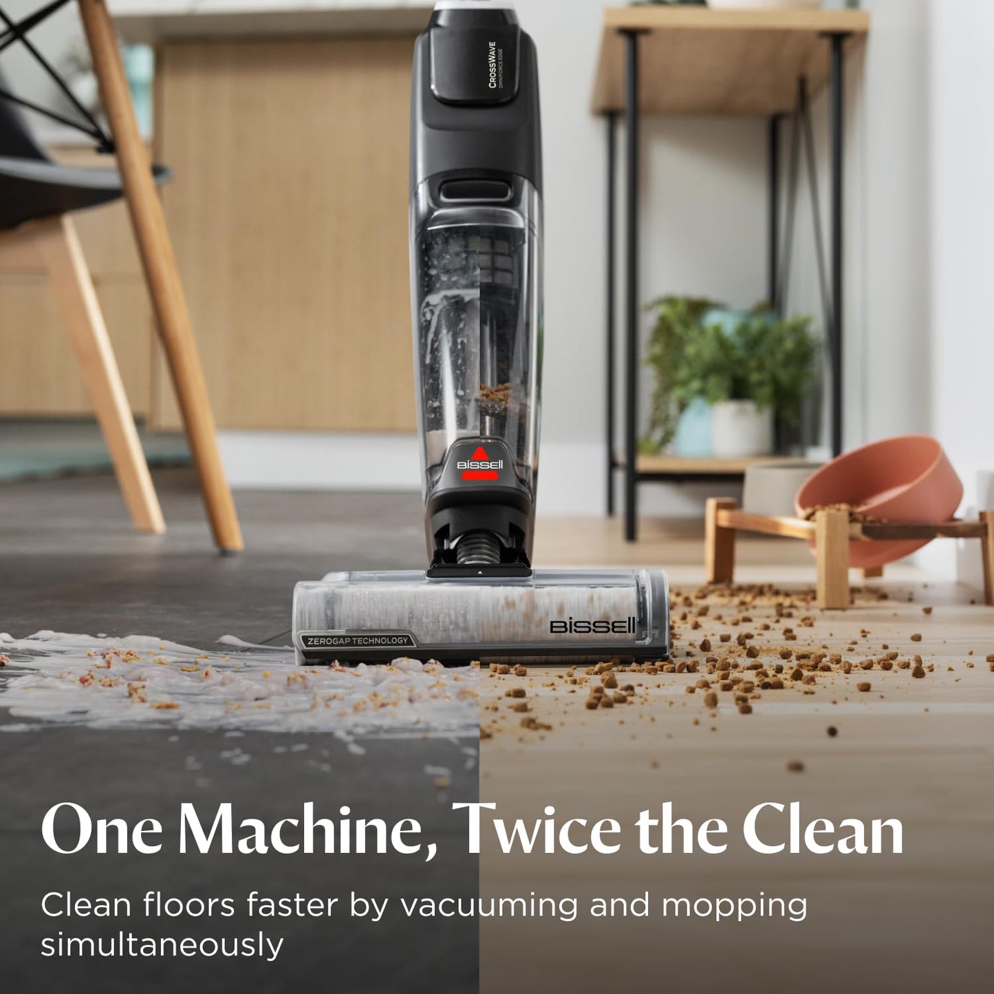 BISSELL CrossWave OmniForce Edge, Cordless Wet-Dry Vacuum Cleaner, Powerful Floor Cleaner, Multi-Surface Wet-Vacuum Cleaner (Hard & Soft), Edge-to-Edge Floor Cleaner machine with ZeroGap™ Tech, 4017E