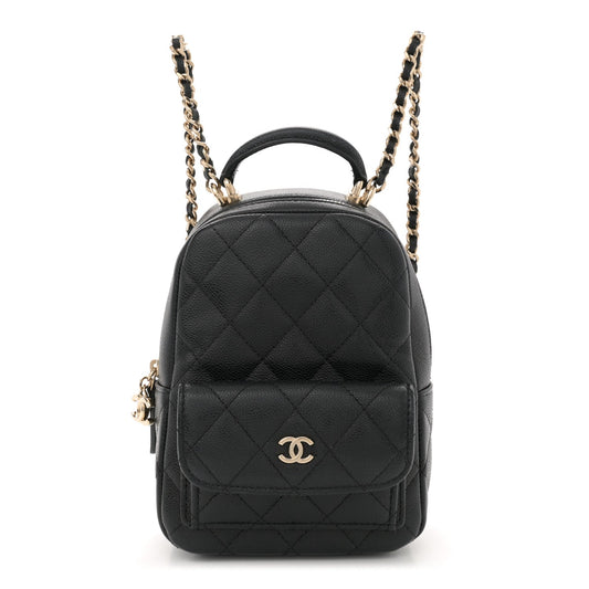Chanel Caviar Quilted CC Mini Classic Backpack Black