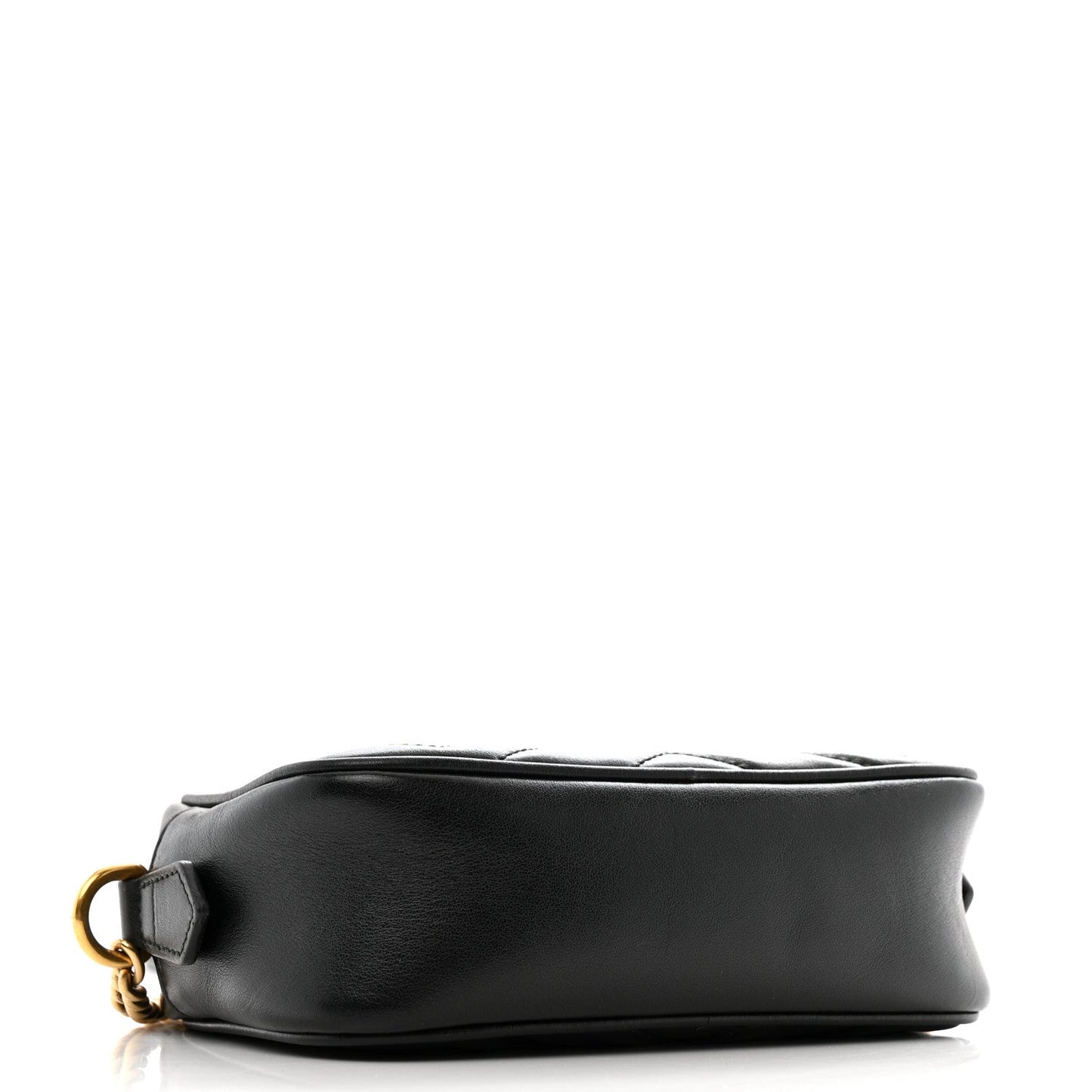 Gucci Calfskin Matelasse Mini GG Marmont Chain Shoulder Bag Black