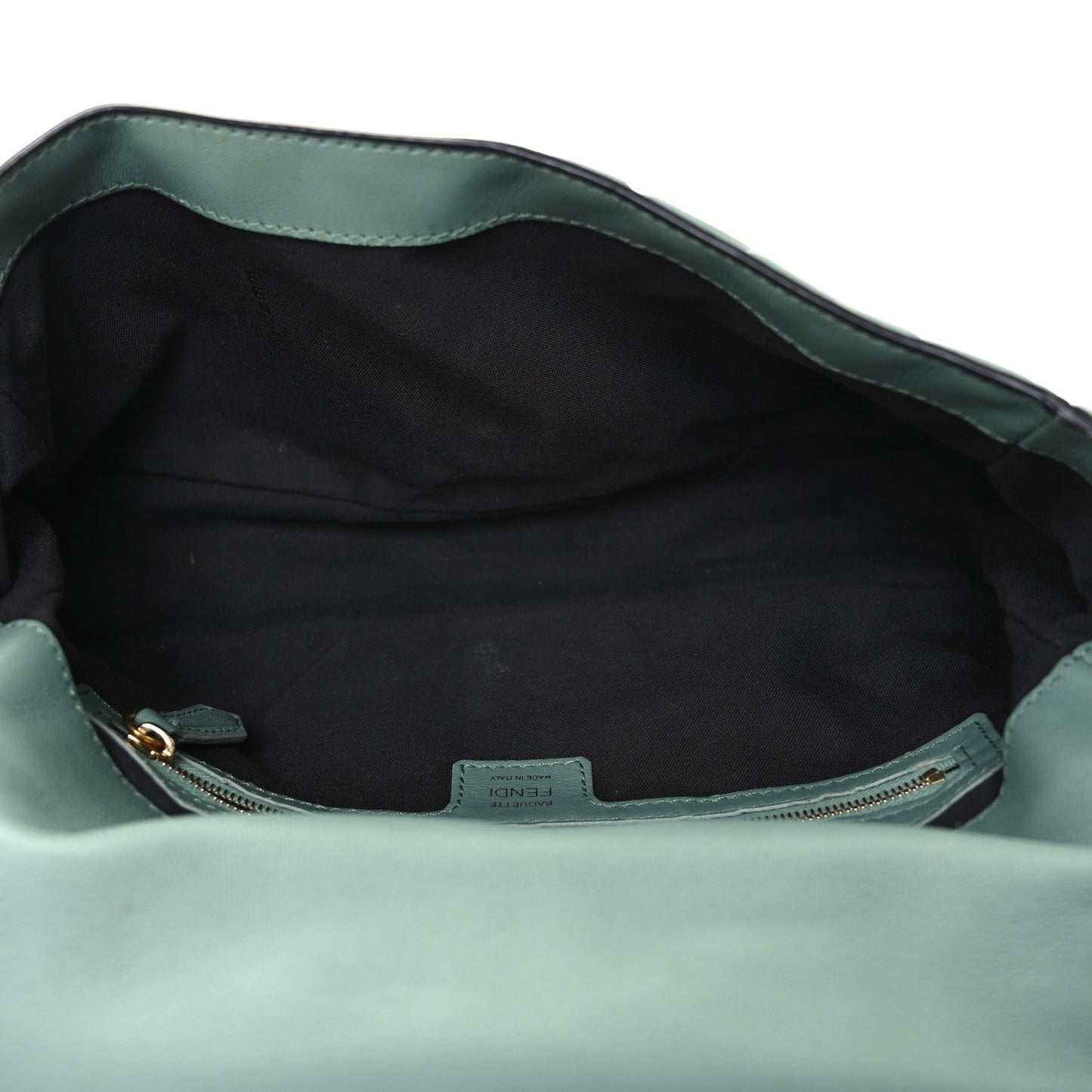 Fendi Nappa FF 1974 Embossed Baguette Menta