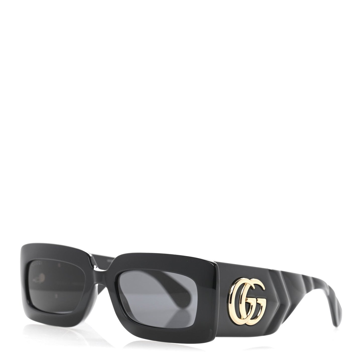 Gucci Oversized Rectangular Acetate Frame GG Marmont Logo Sunglasses GG0811S Black
