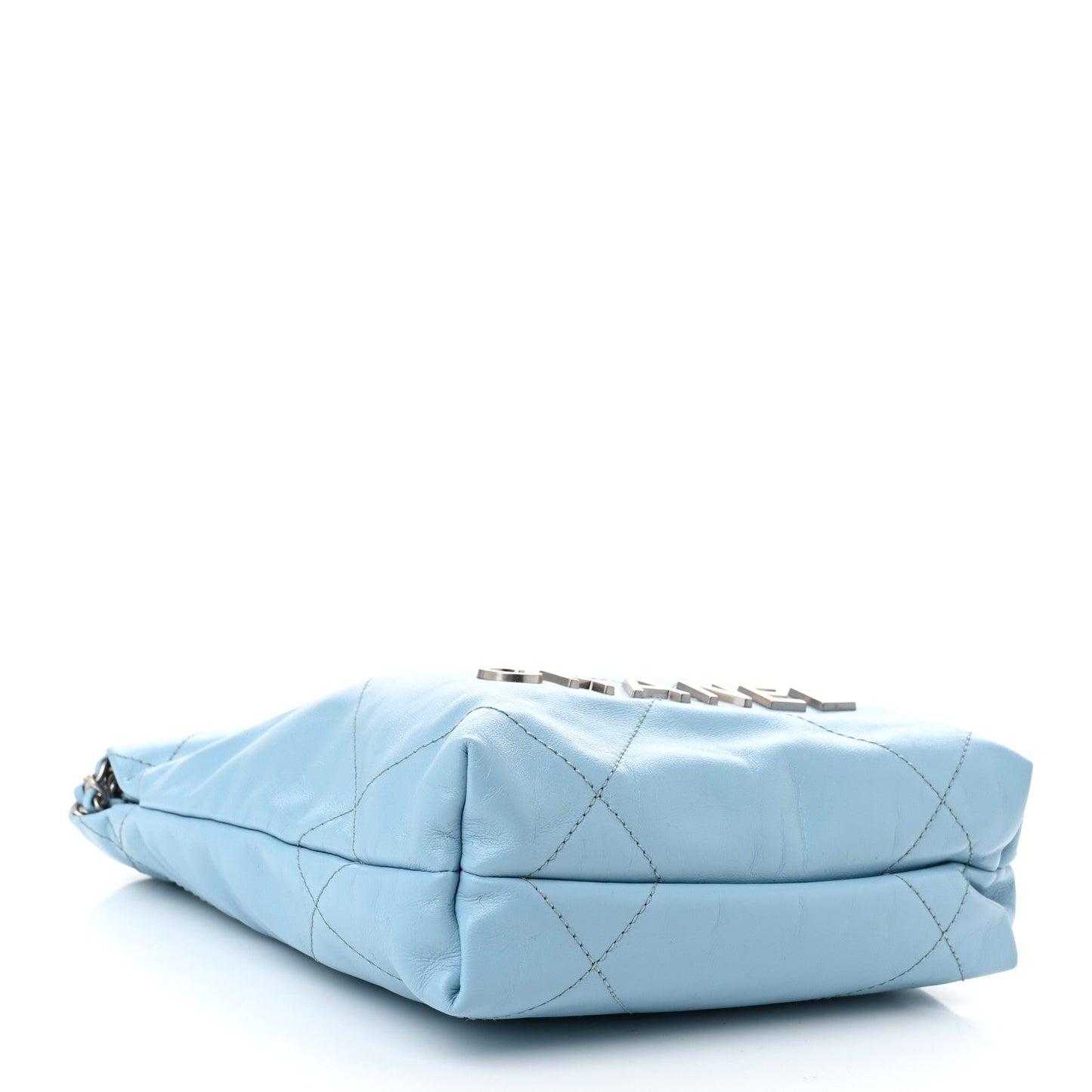 Chanel Shiny Calfskin Quilted Mini 22 Light Blue