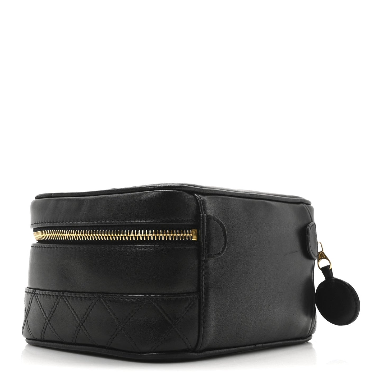Chanel Lambskin Vanity Cosmetic Case Black
