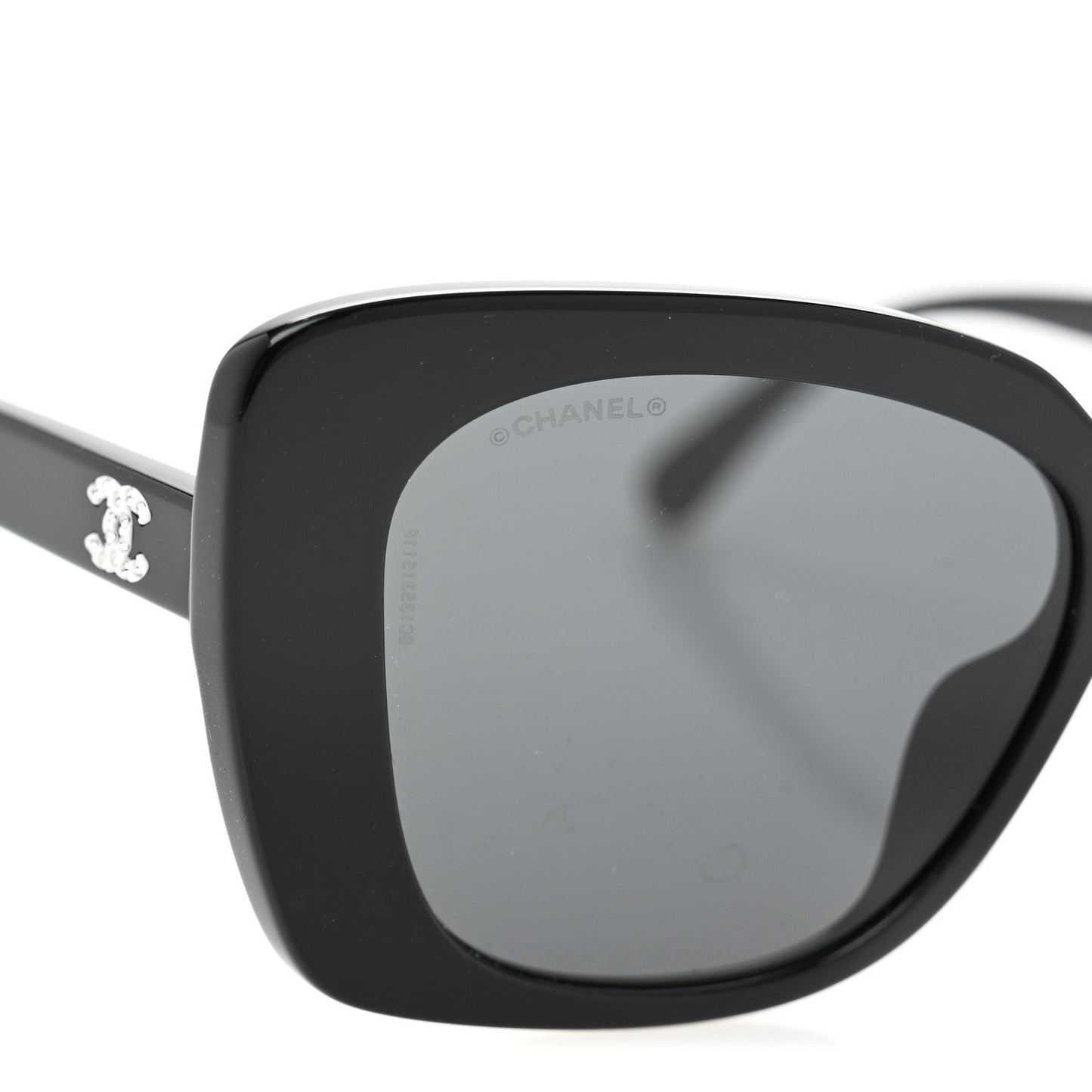 Chanel Acetate Strass Square Sunglasses 5422-B-A Black White