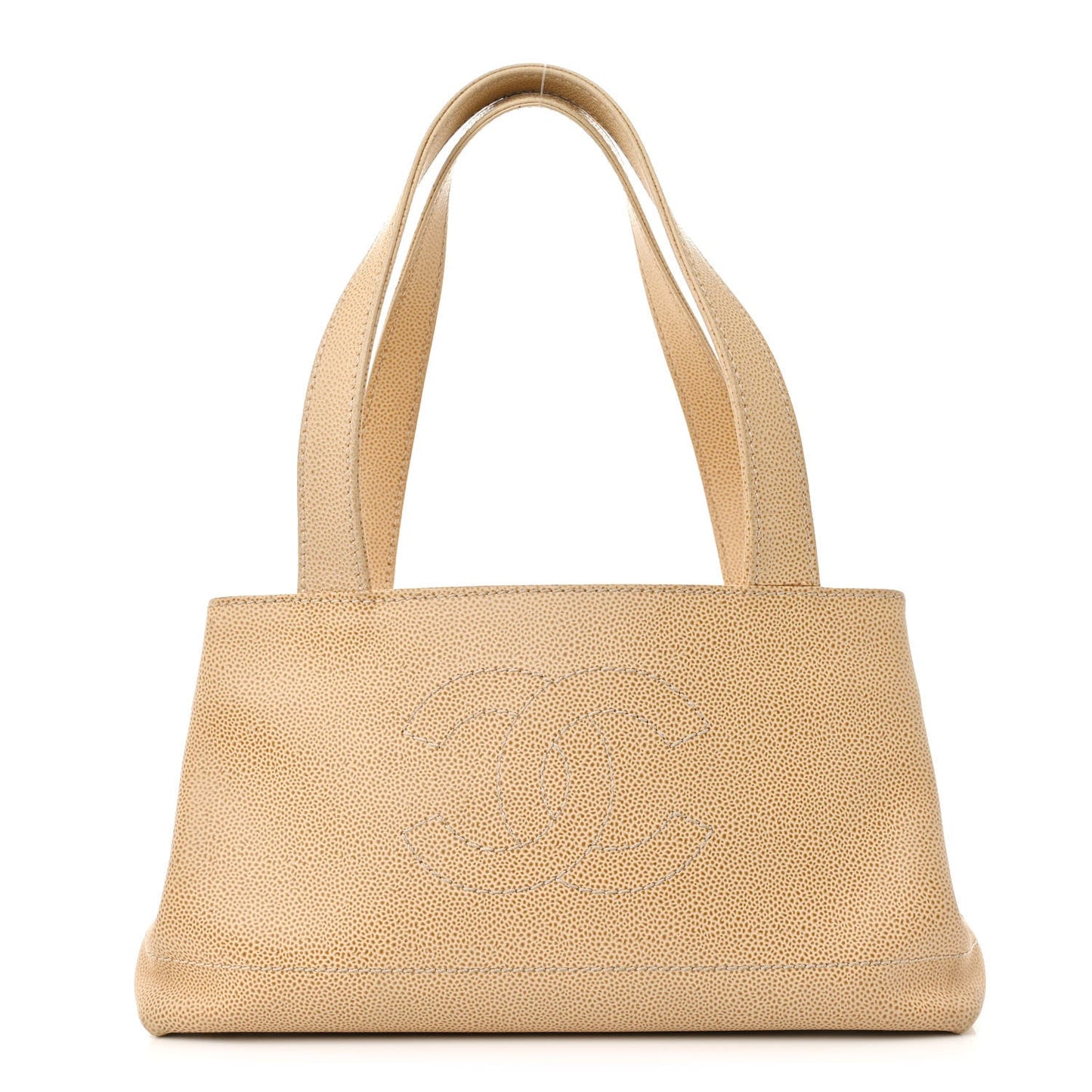 Chanel Caviar CC Shoulder Bag Beige