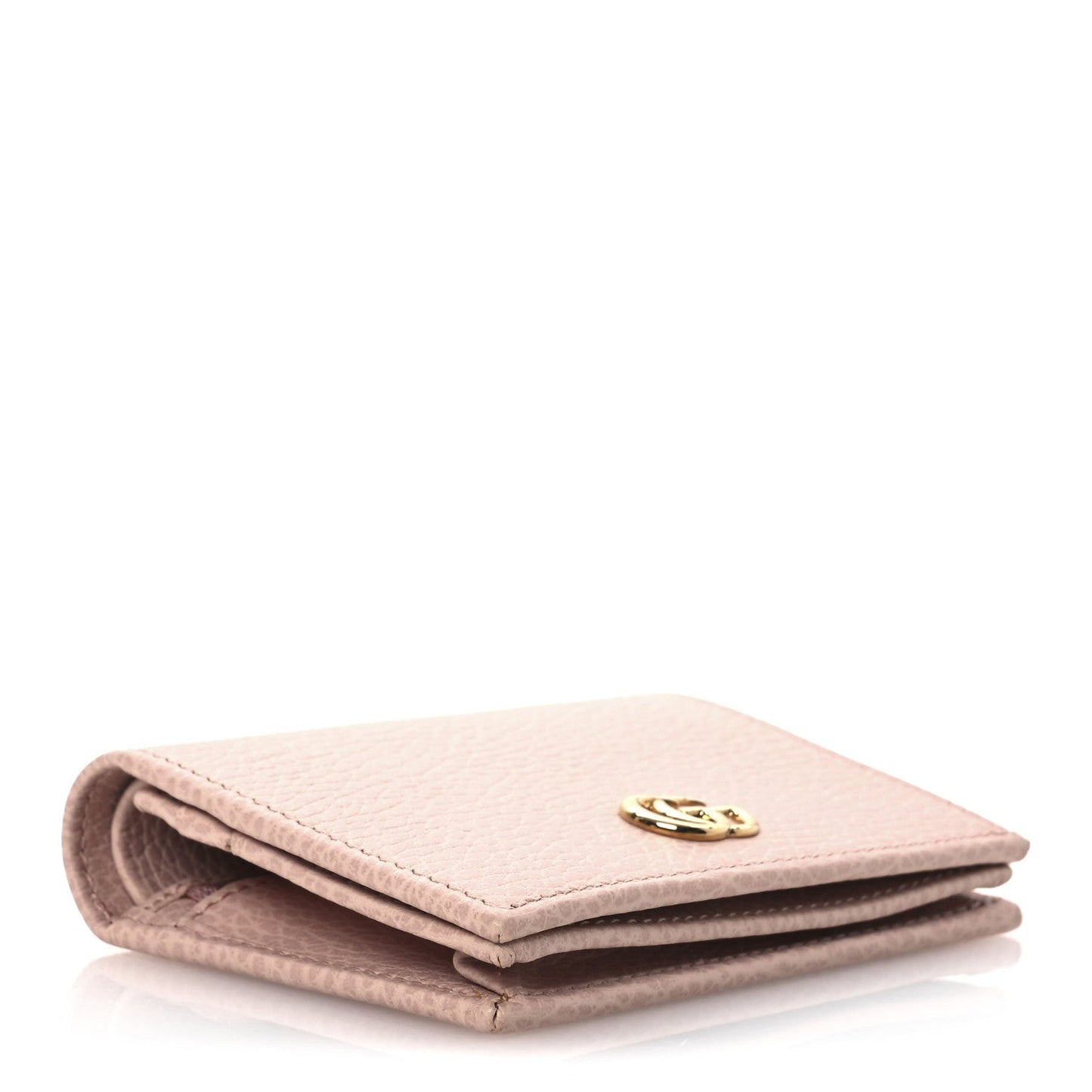 Gucci Dollar Calfskin GG Marmont Card Case Perfect Pink