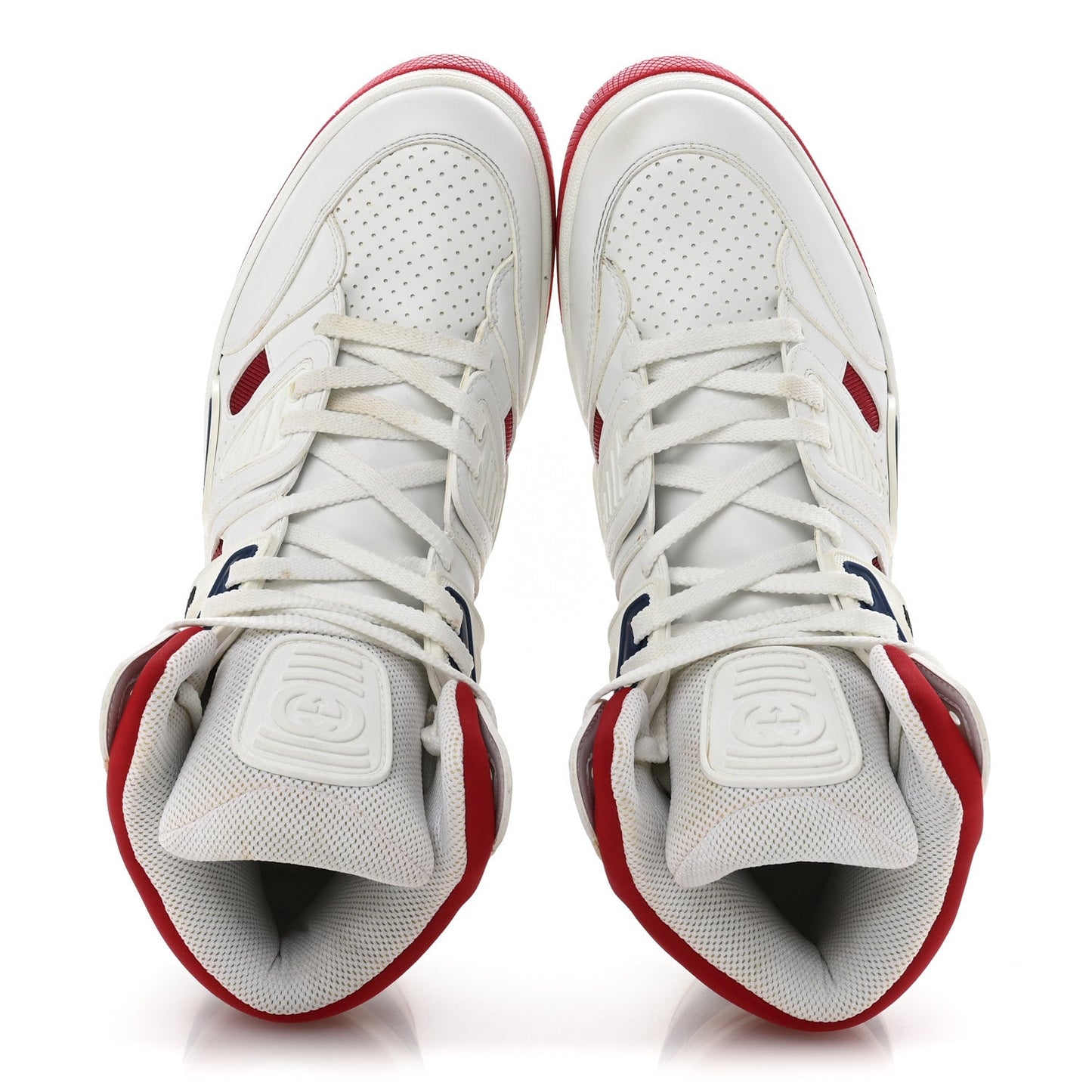 Gucci Demetra GG Supreme Monogram Mens Basket High Top Sneakers 11 Great White Red Blue
