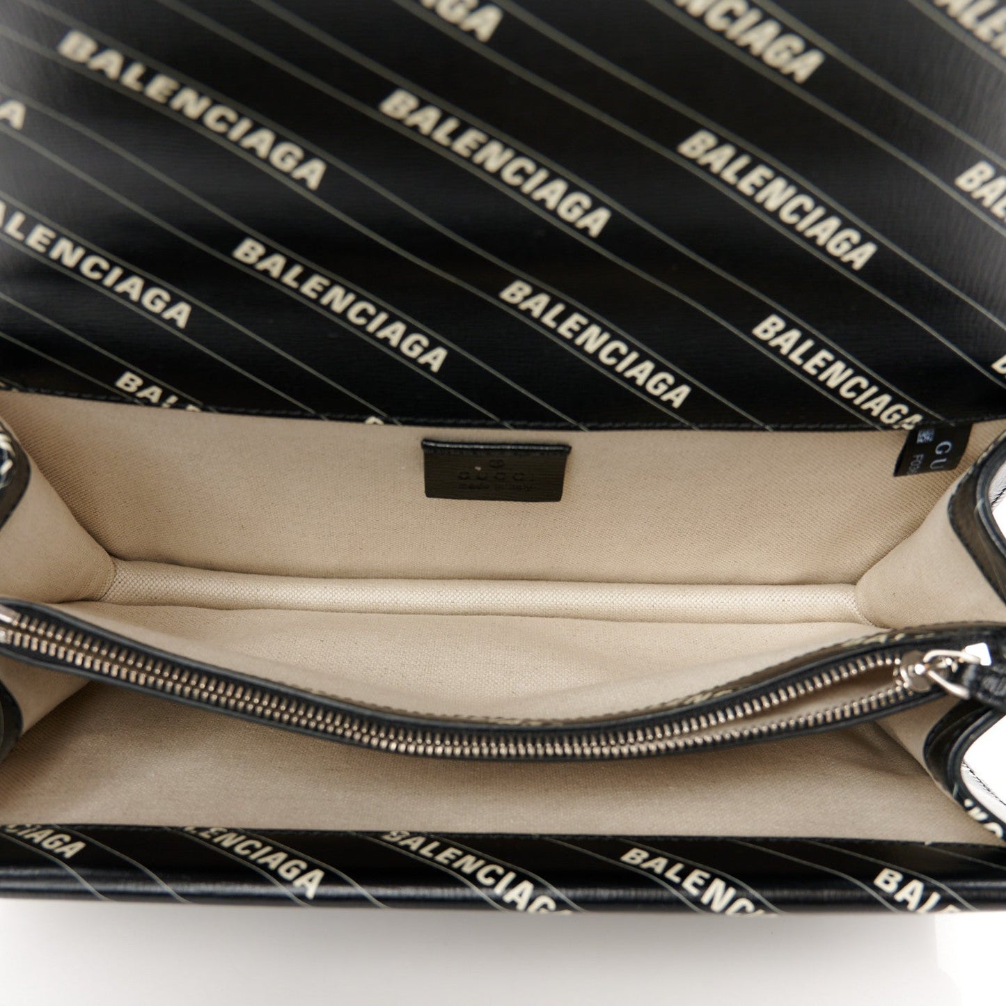 Gucci X Calfskin Logo Print Small Dionysus Shoulder Bag Black