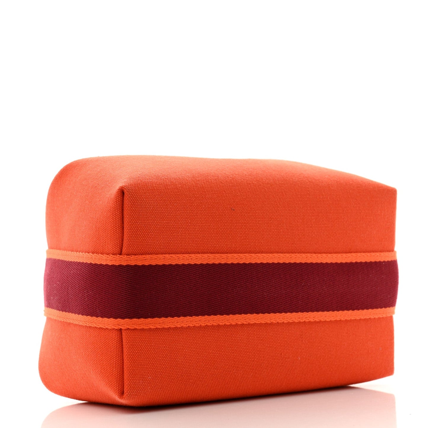 Hermes Canvas Small Bride-A-Brac Pouch Orange Burgundy